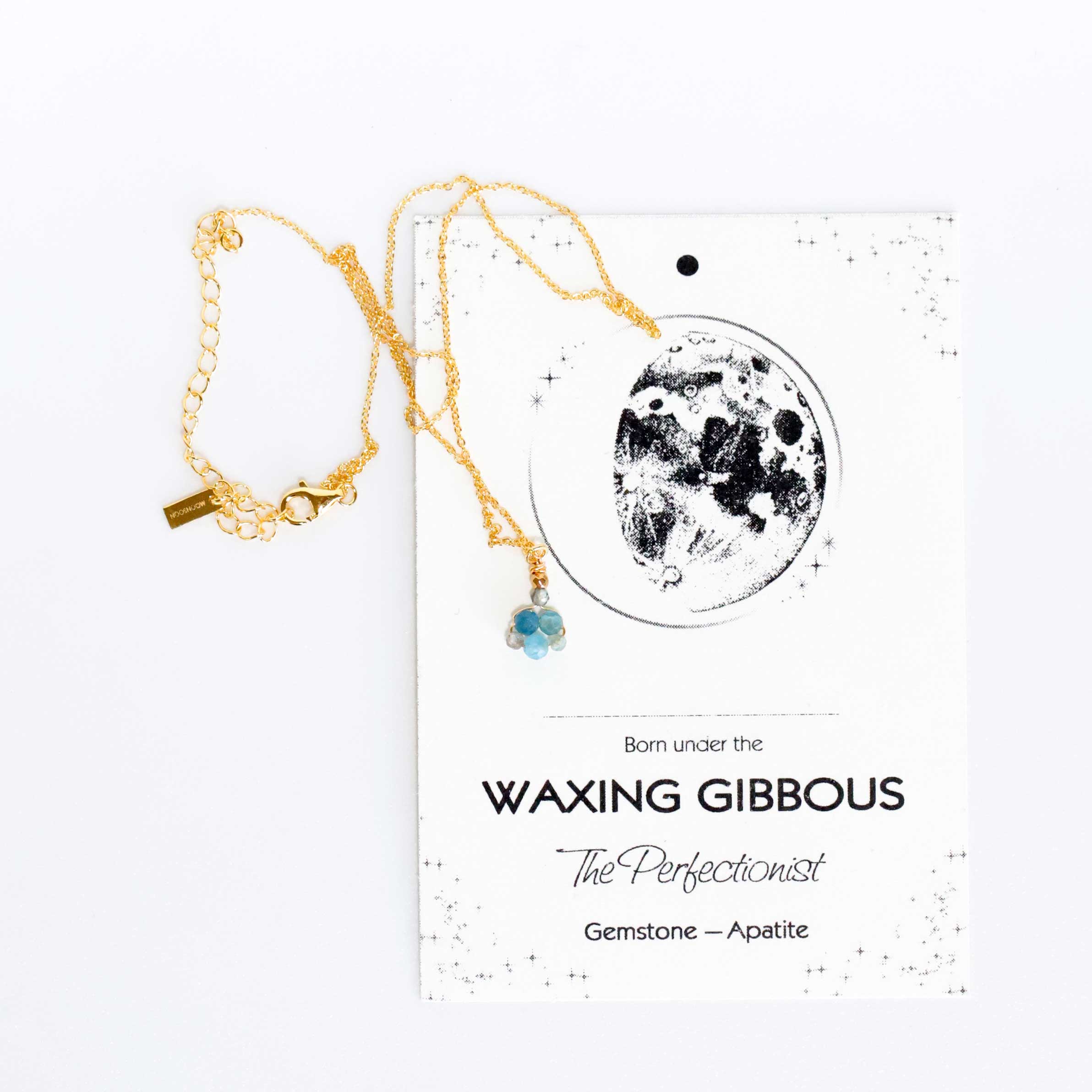 necklace with apatite pendant