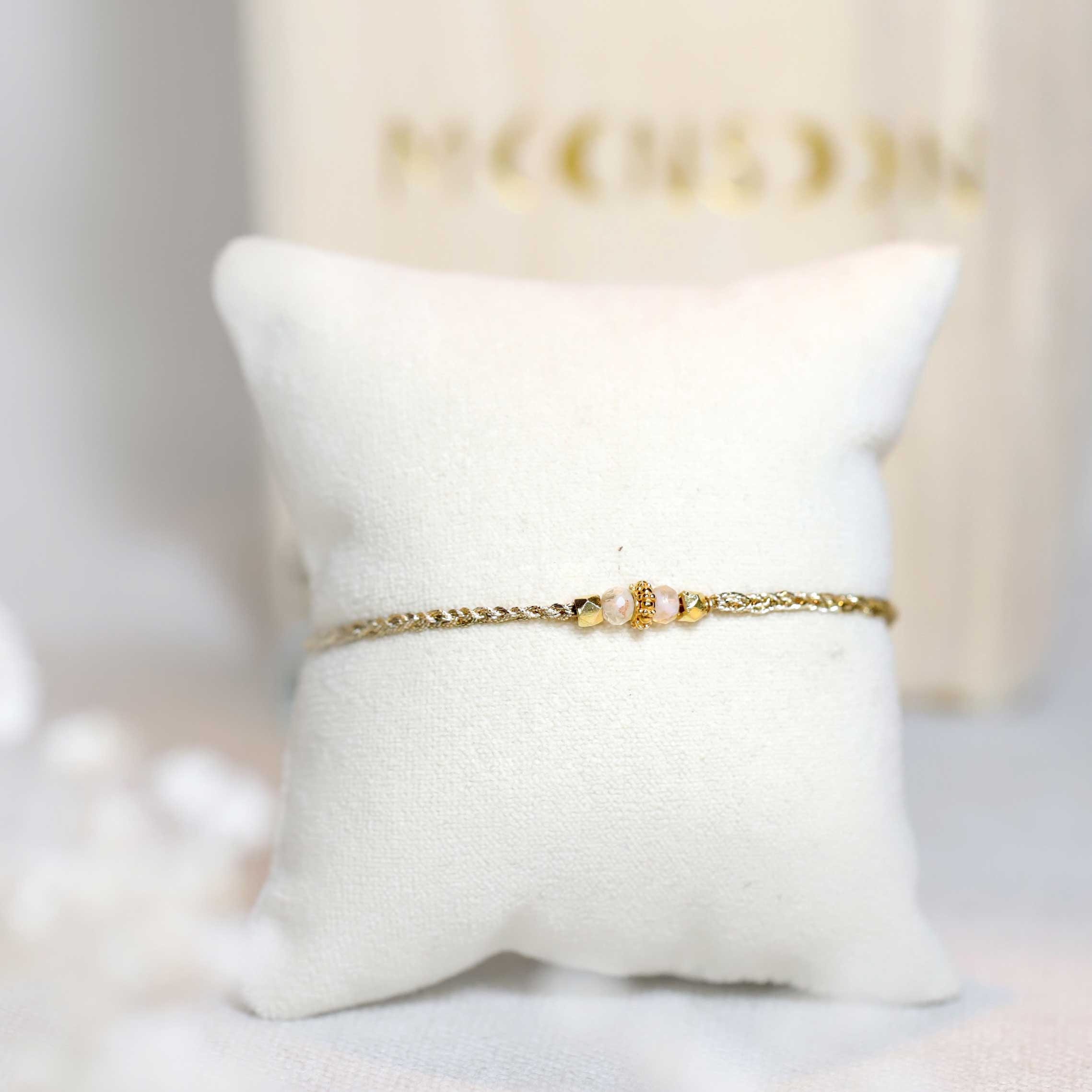 Handwoven bracelet Citrine