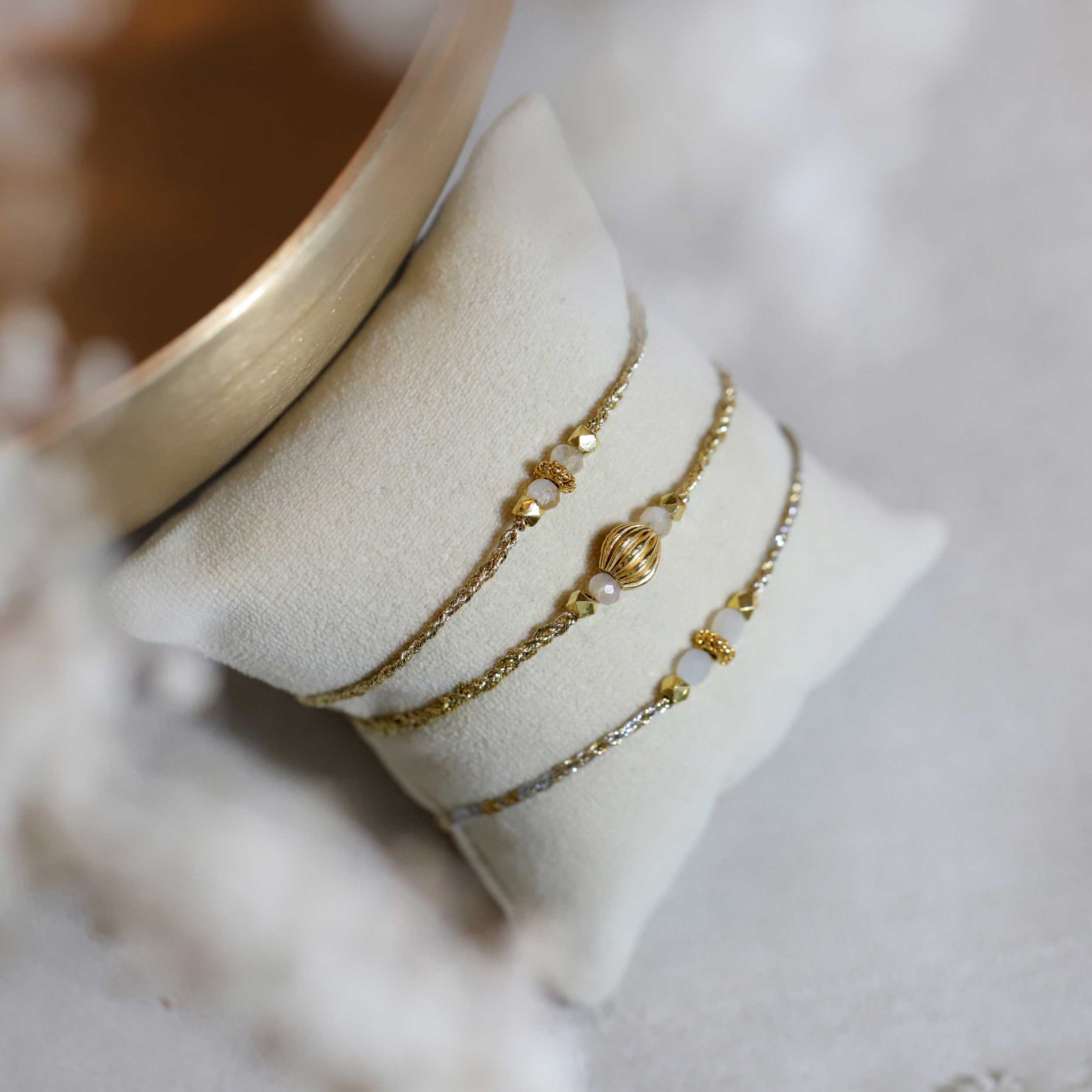 Handwoven bracelet Citrine