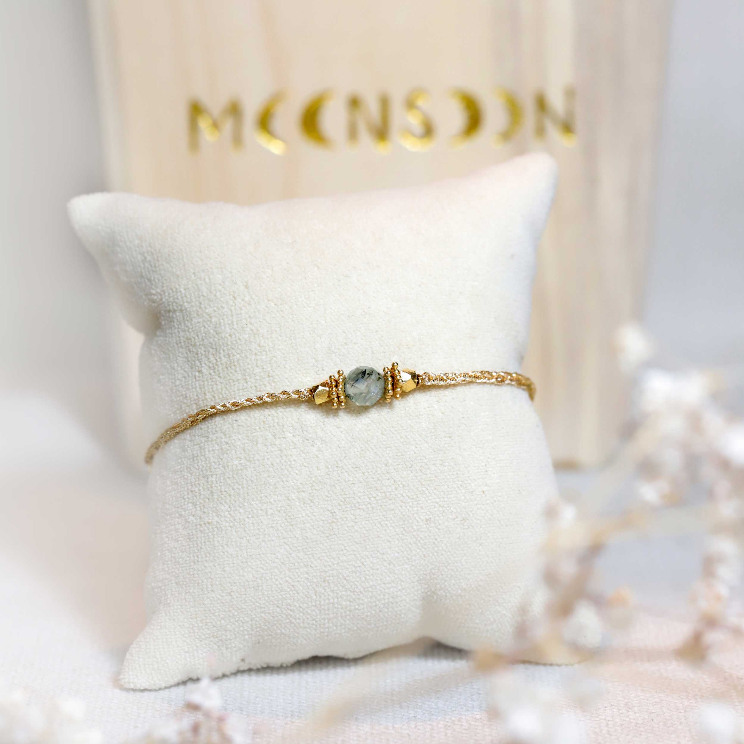 Handwoven bracelet Labradorite