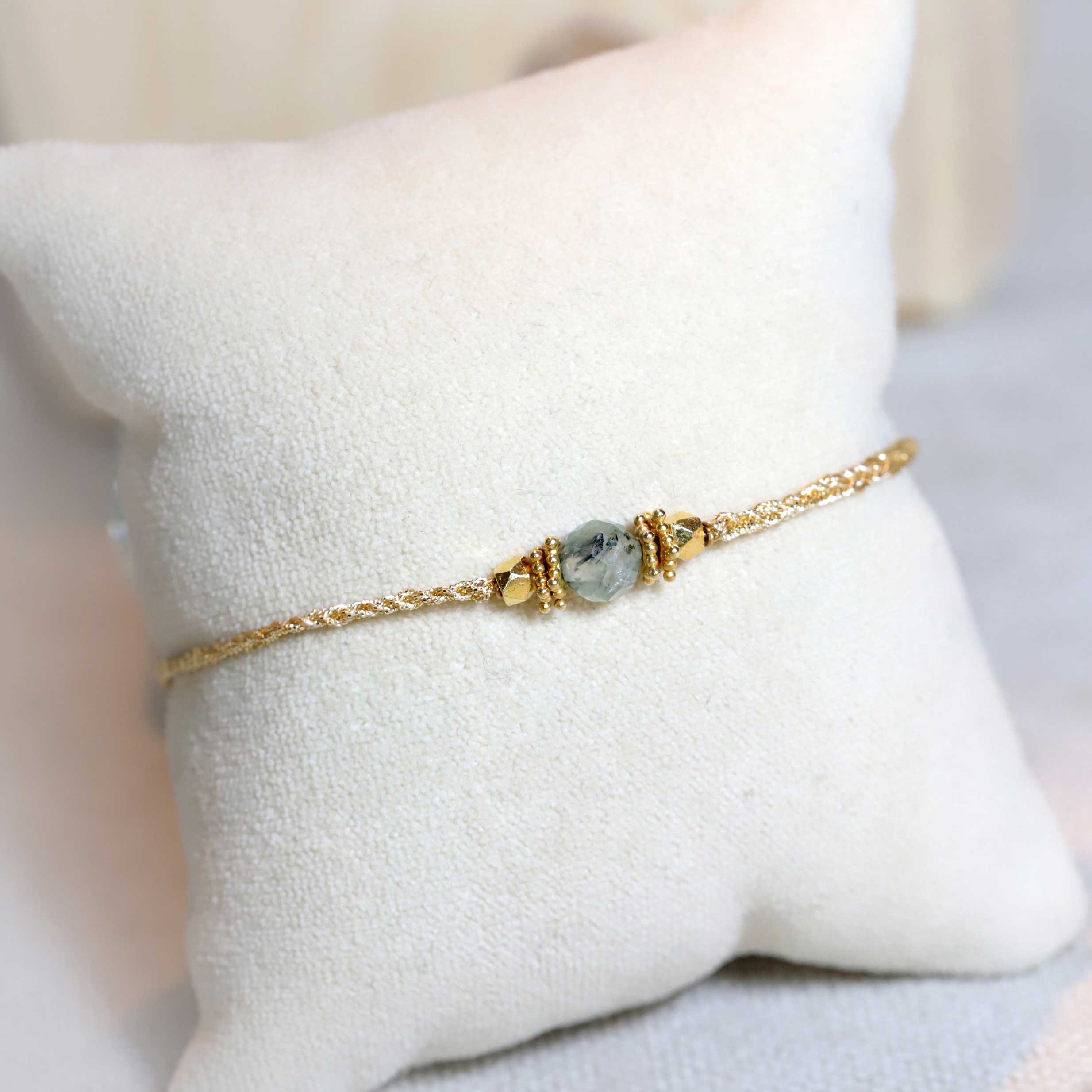 Handwoven bracelet Labradorite