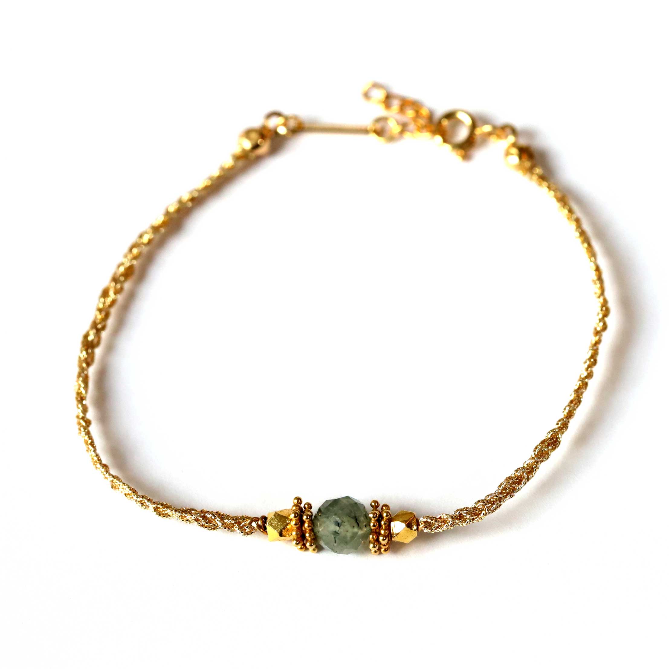 Handwoven bracelet Labradorite