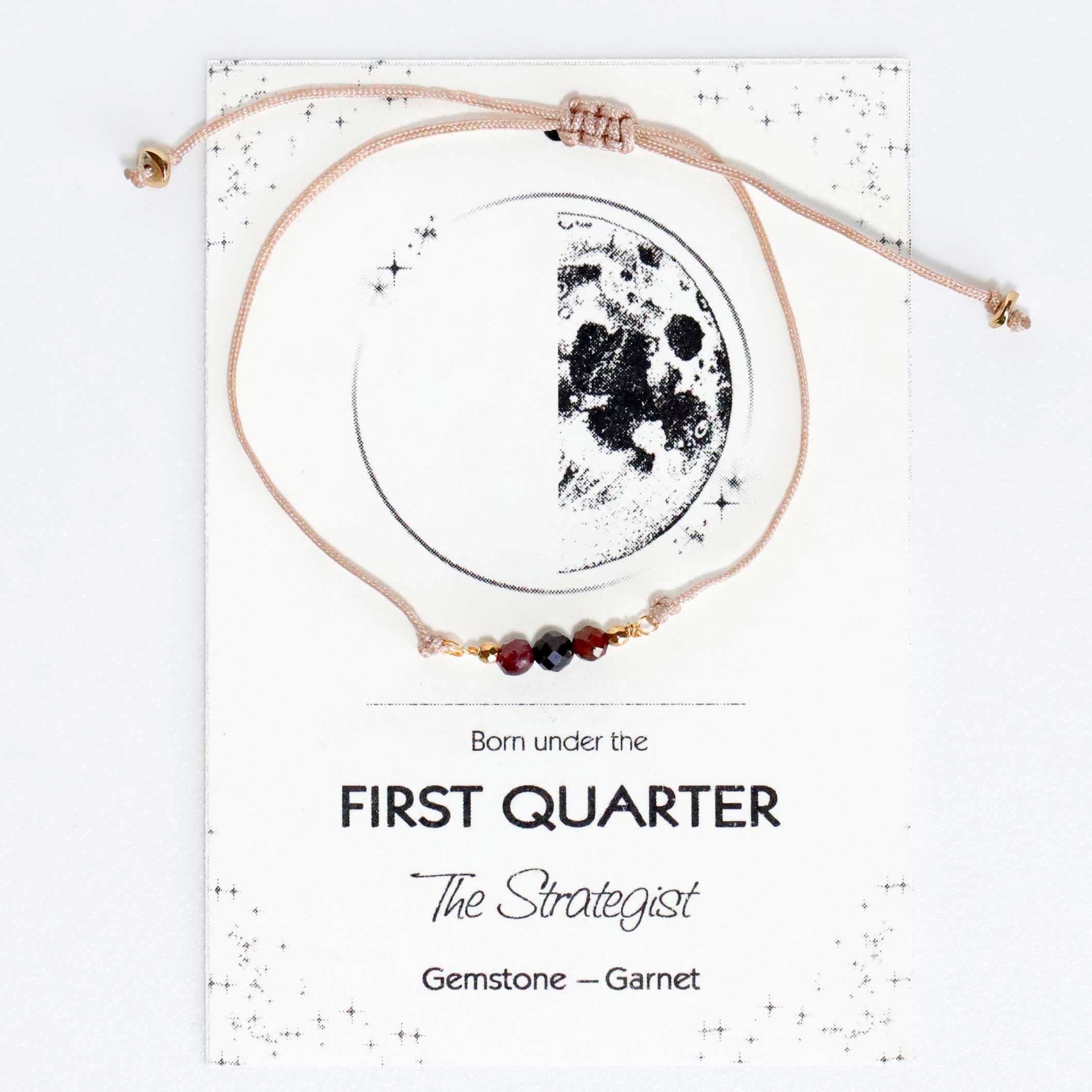 Cord Bracelet with garnet