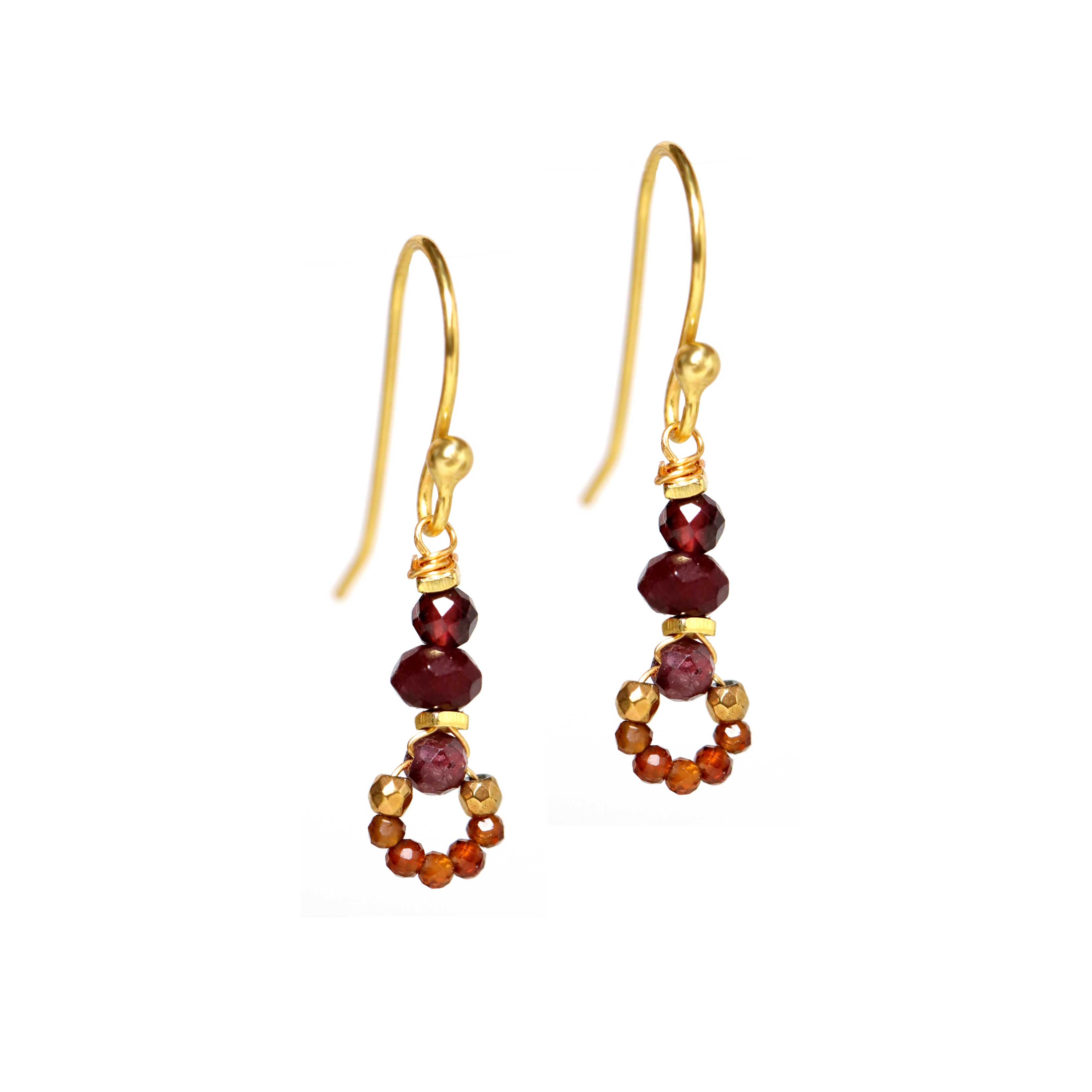 Earrings with Garnet and ruby