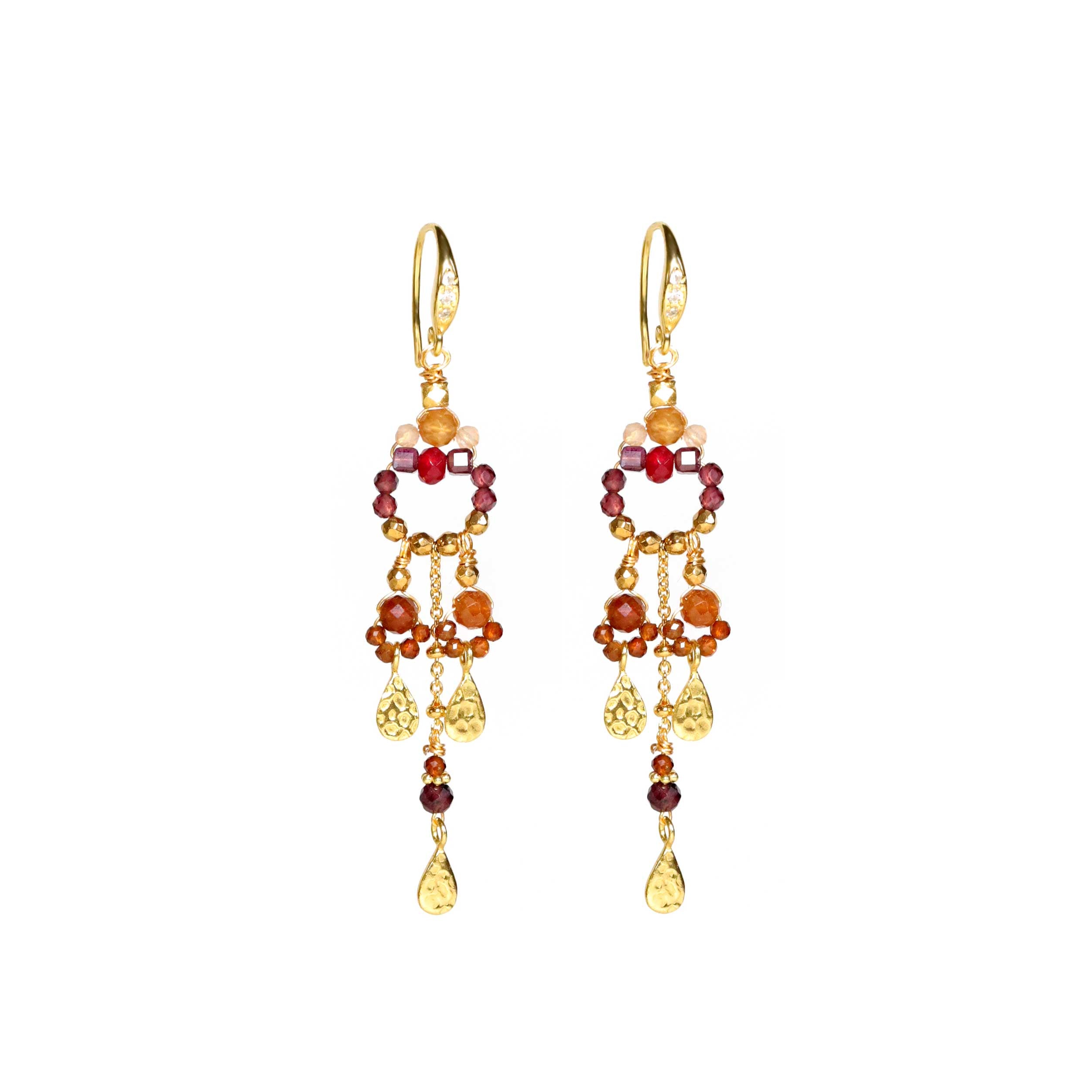 Earrings with Garnet and ruby