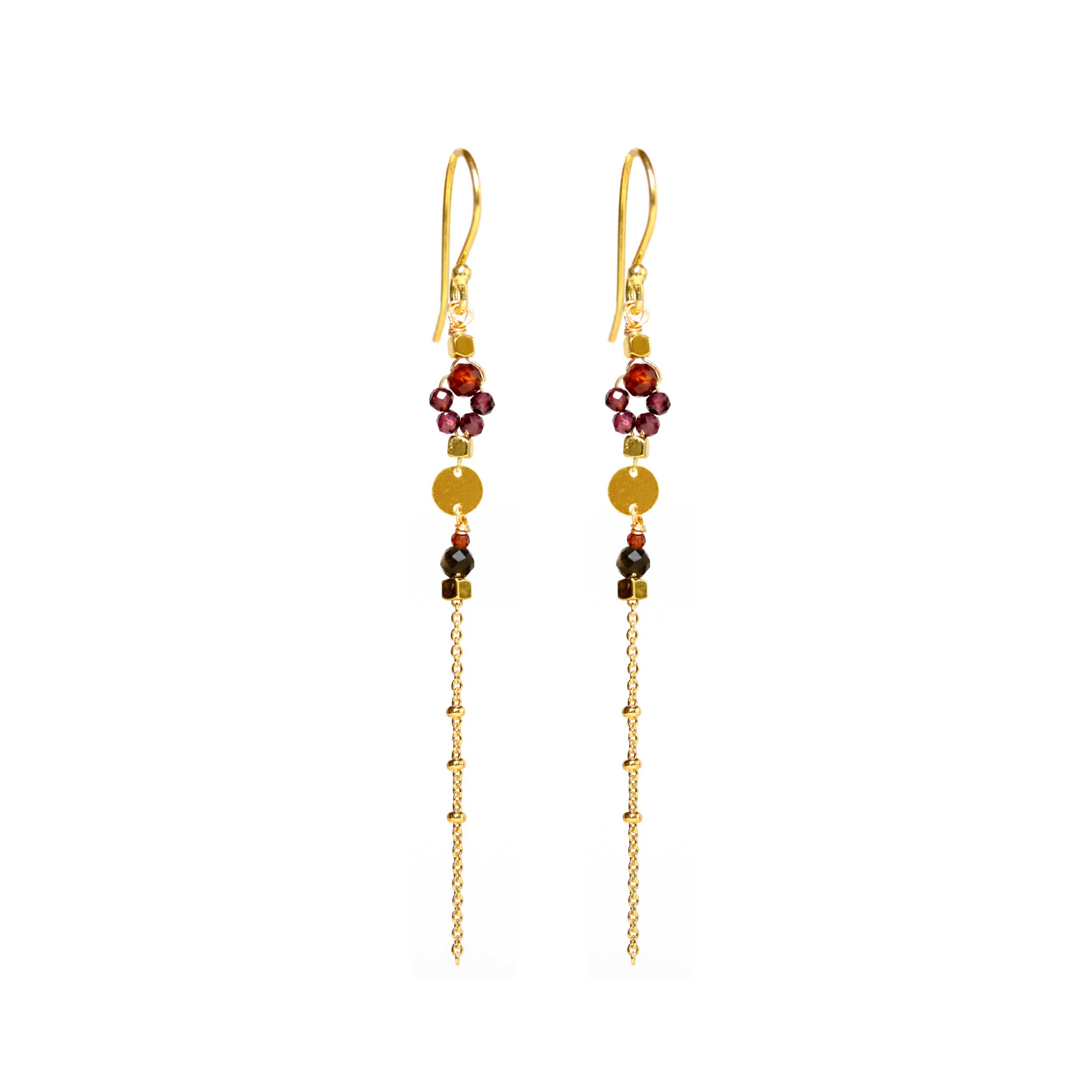 Earrings with Garnet and ruby