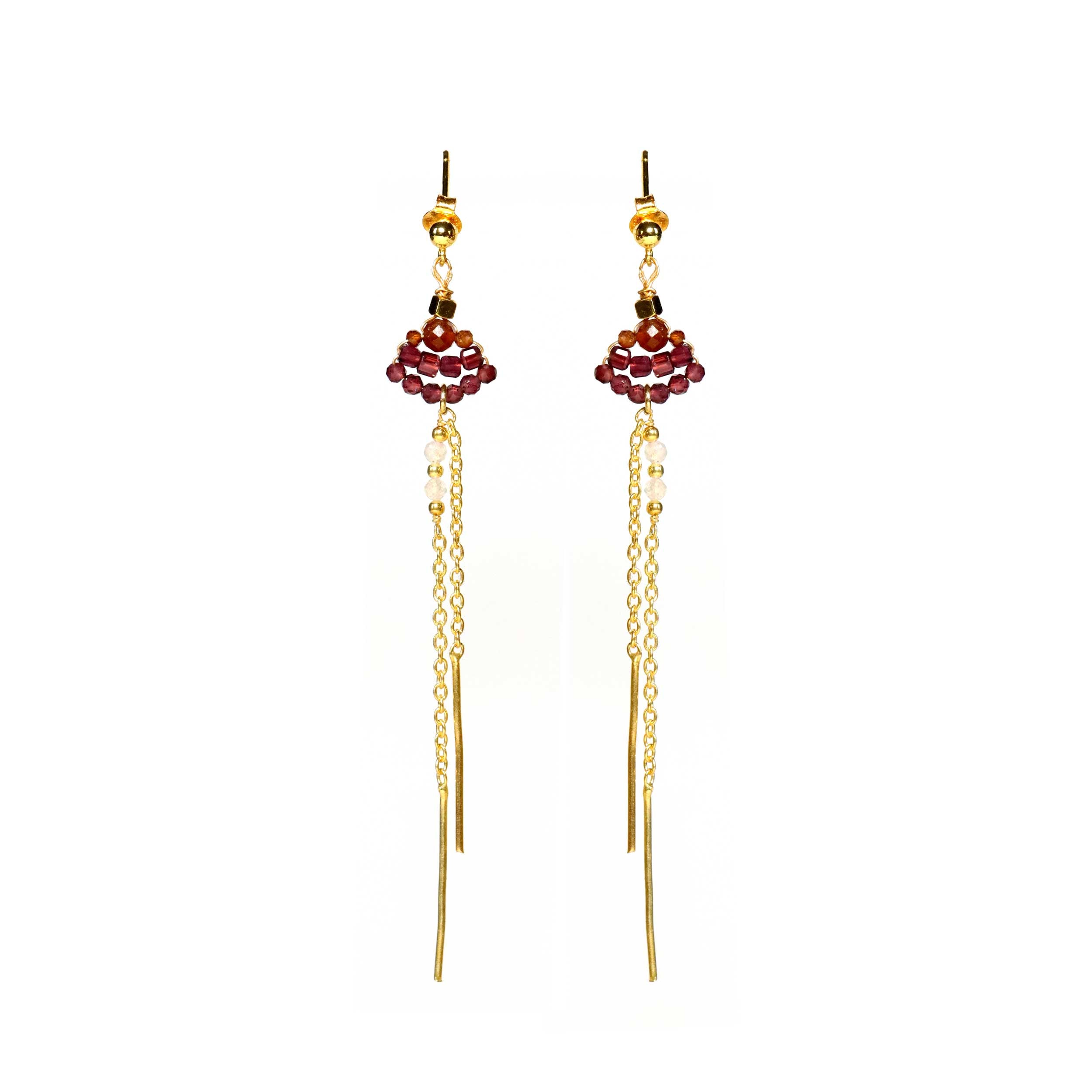Earrings with Garnet and ruby