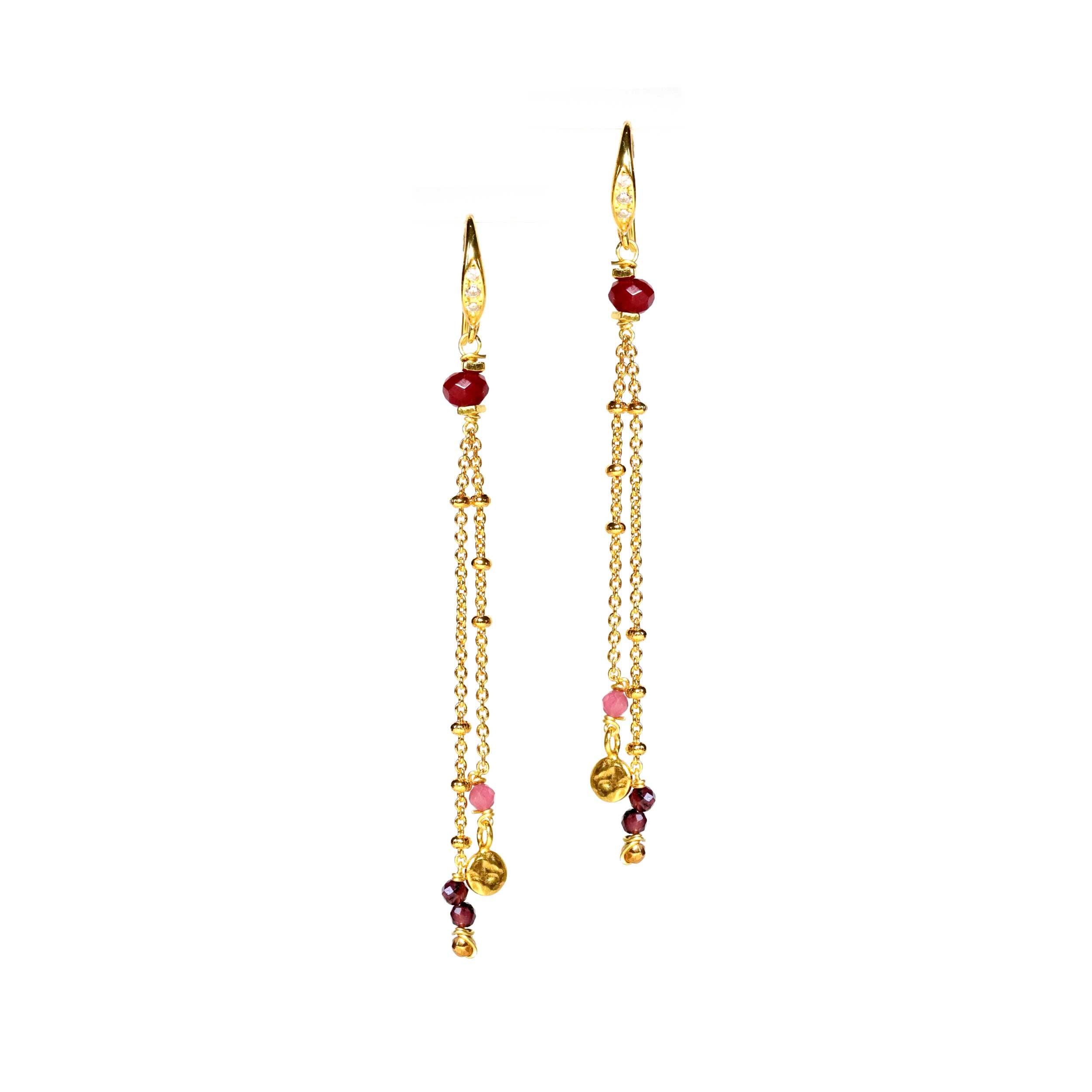 Earrings with Garnet and ruby