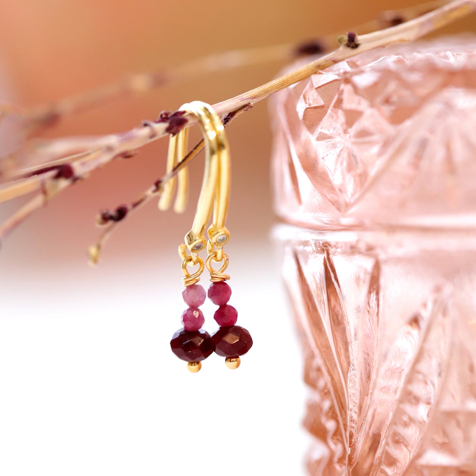Earrings with Garnet and ruby