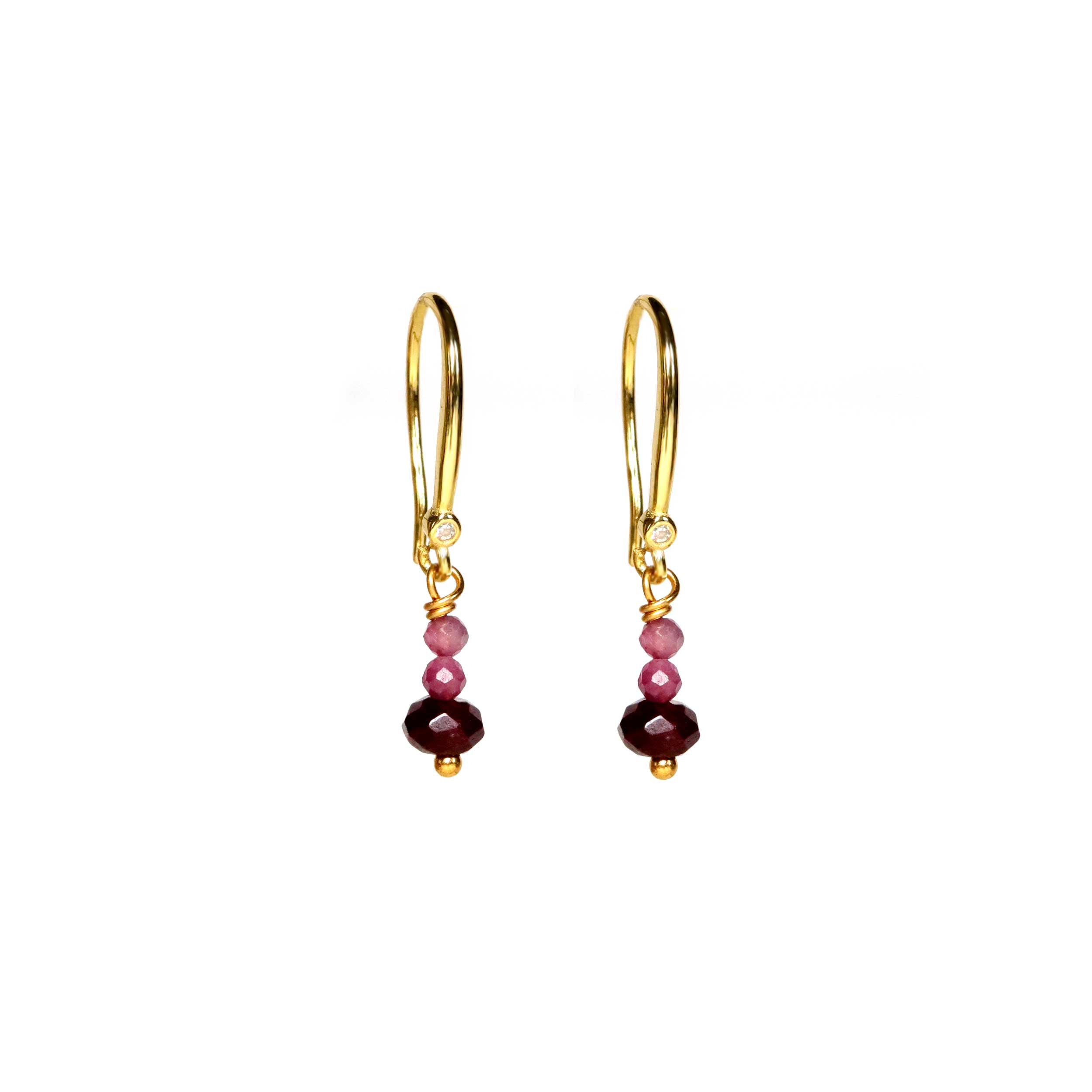 Earrings with Garnet and ruby
