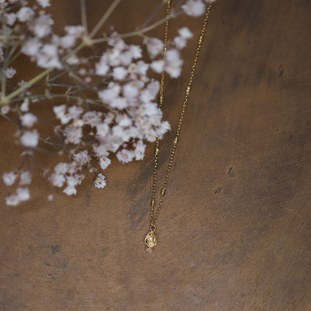 Collier avec pendentif en diamants polki MOONSOON