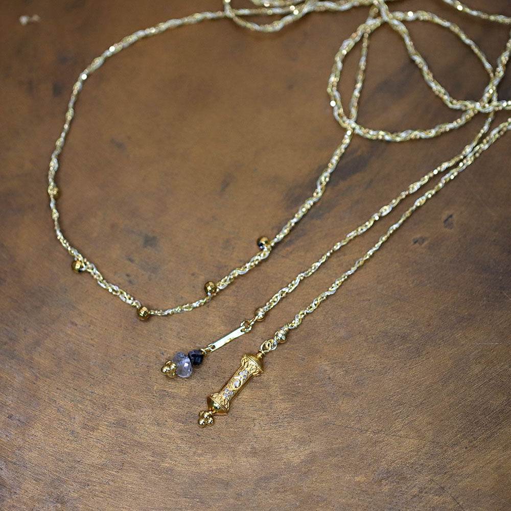 Collier tressé à enrouler avec pendentif diamant polki MOONSOON