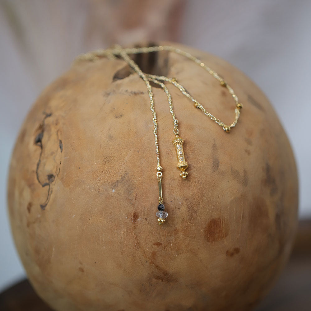 Collier tressé à enrouler avec pendentif diamant polki MOONSOON