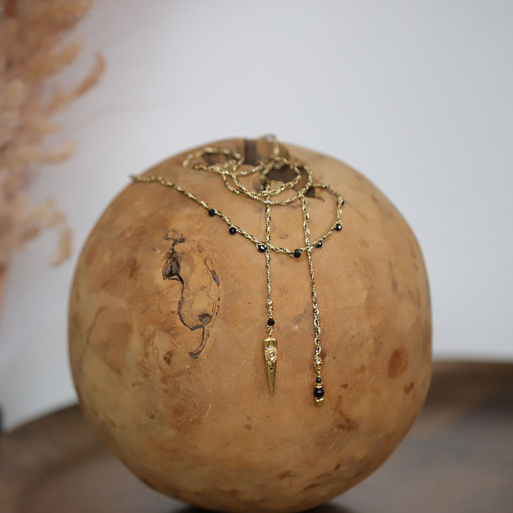 Collier tressé à enrouler avec pendentif diamant polki MOONSOON