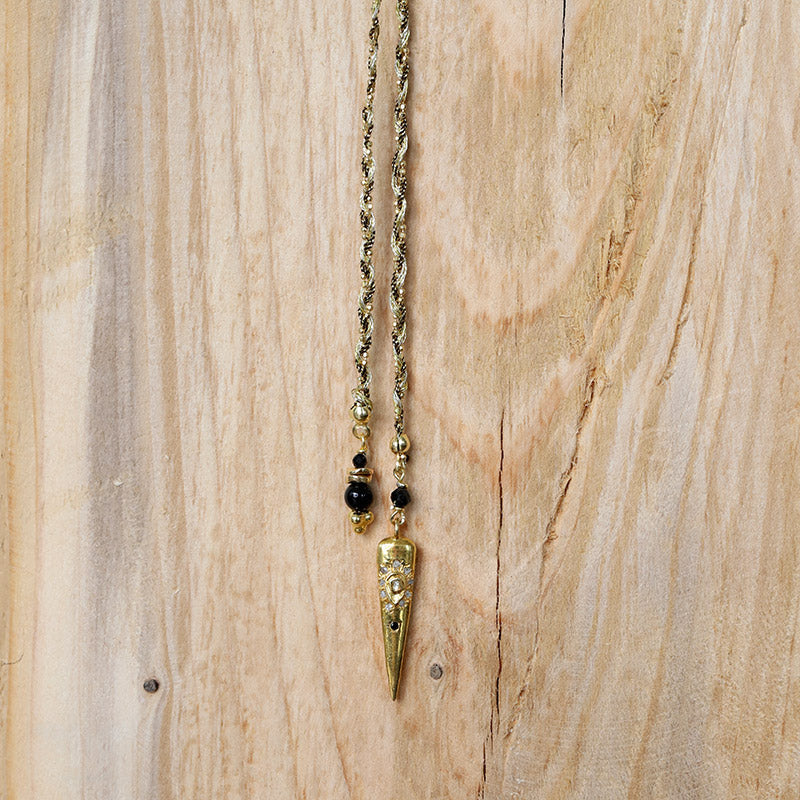 Collier tressé à enrouler avec pendentif diamant polki MOONSOON