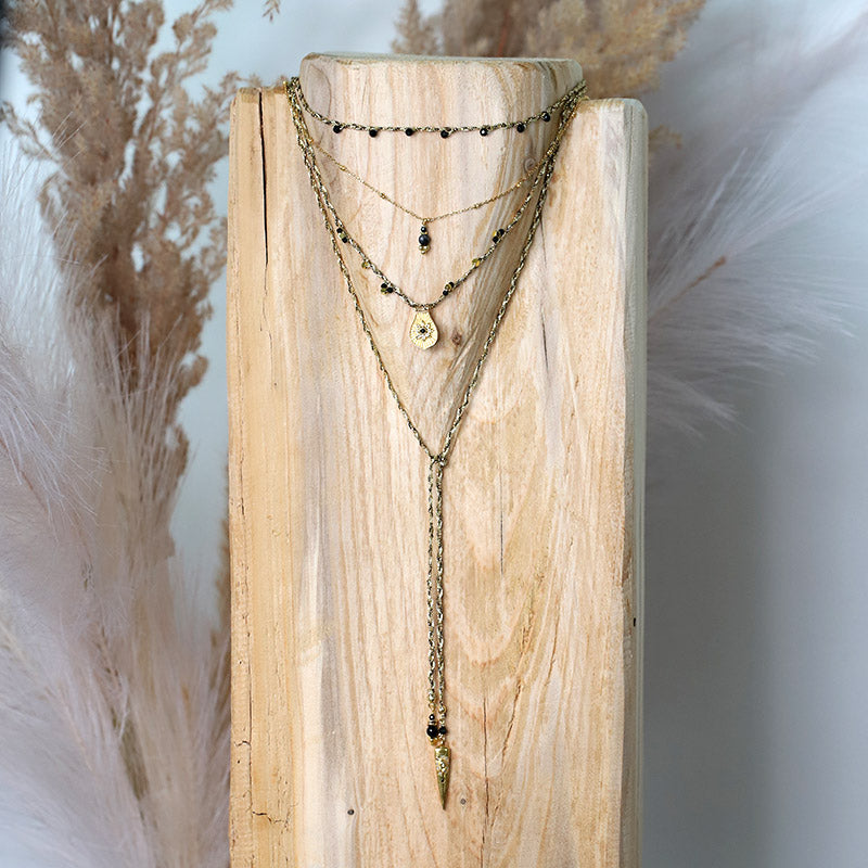 Collier tressé & pendentif en diamant polki MOONSOON