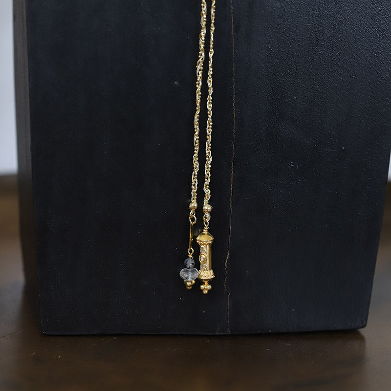 Collier tressé à enrouler avec pendentif diamant polki MOONSOON