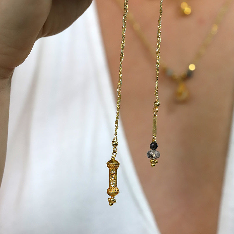 Collier tressé à enrouler avec pendentif diamant polki MOONSOON
