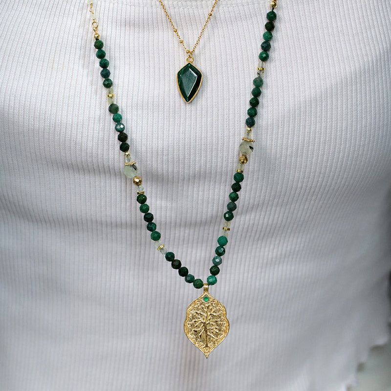 Sautoir avec pendentif malachite MOONSOON