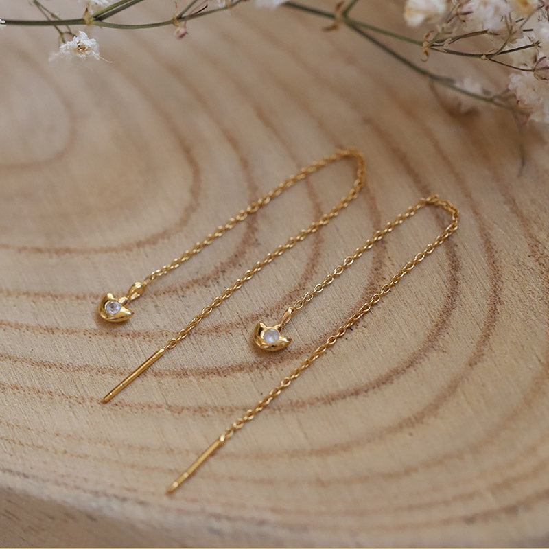 Boucles d'oreilles chainette lotus MOONSOON