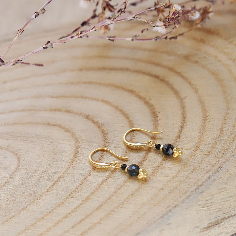Tourmalinated quartz earrings
