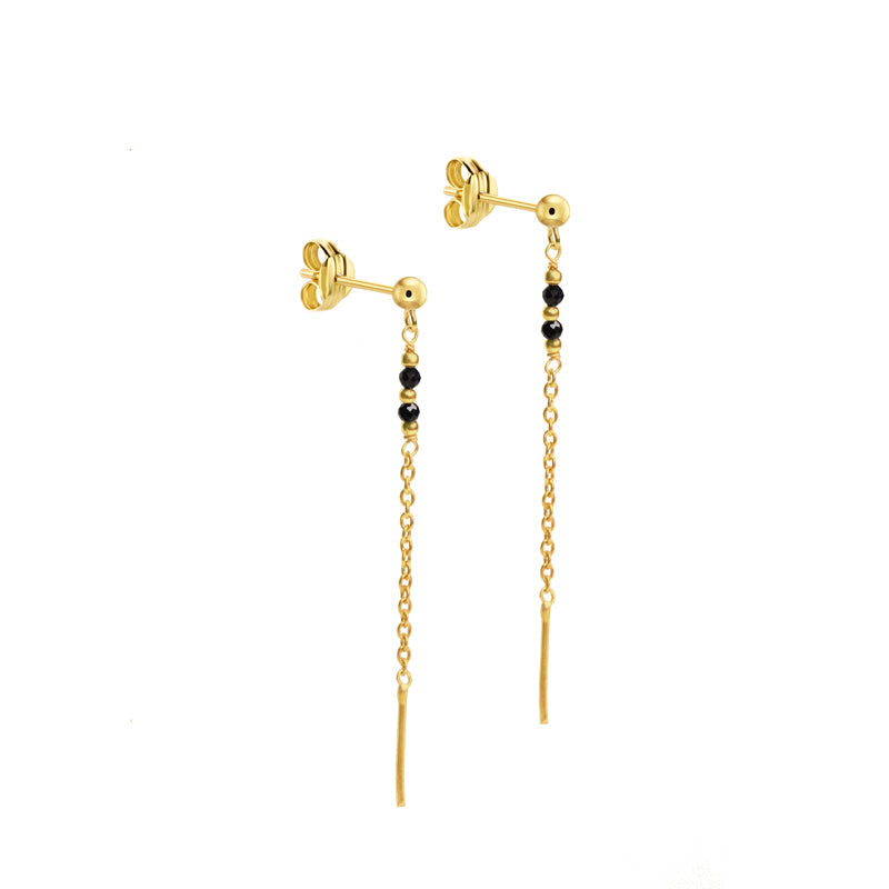 Boucles d'oreilles chainette onyx MOONSOON