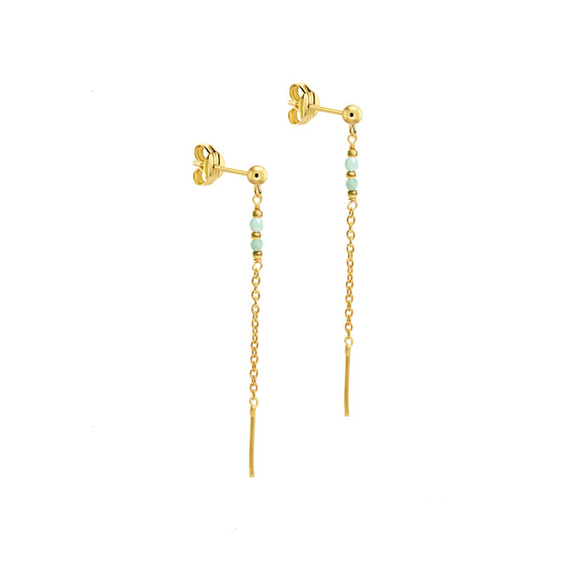 Boucles d'oreilles chainette émeraude MOONSOON