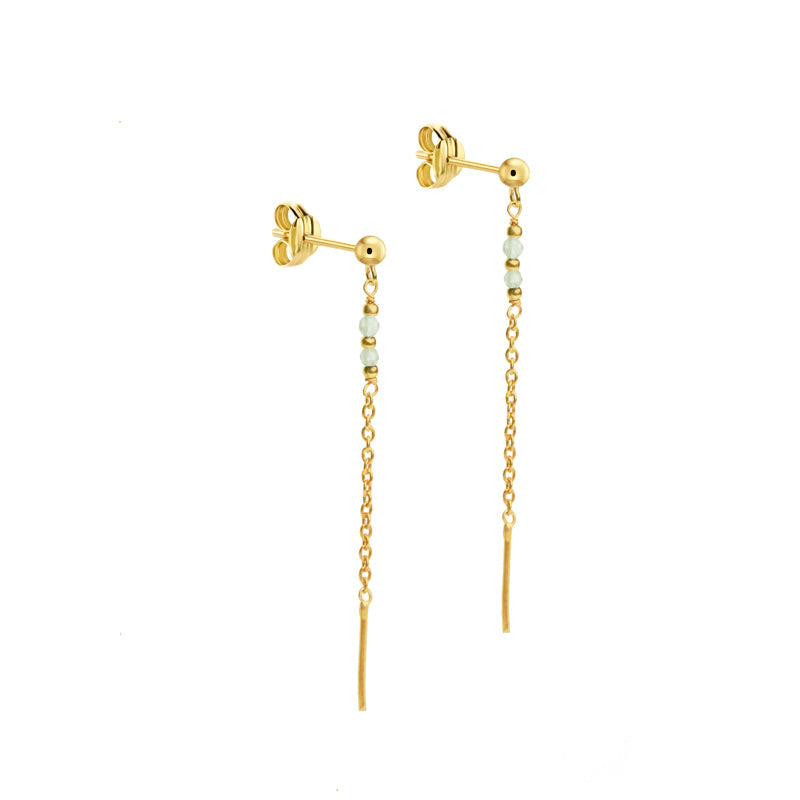Boucles d'oreilles chainette préhnite MOONSOON