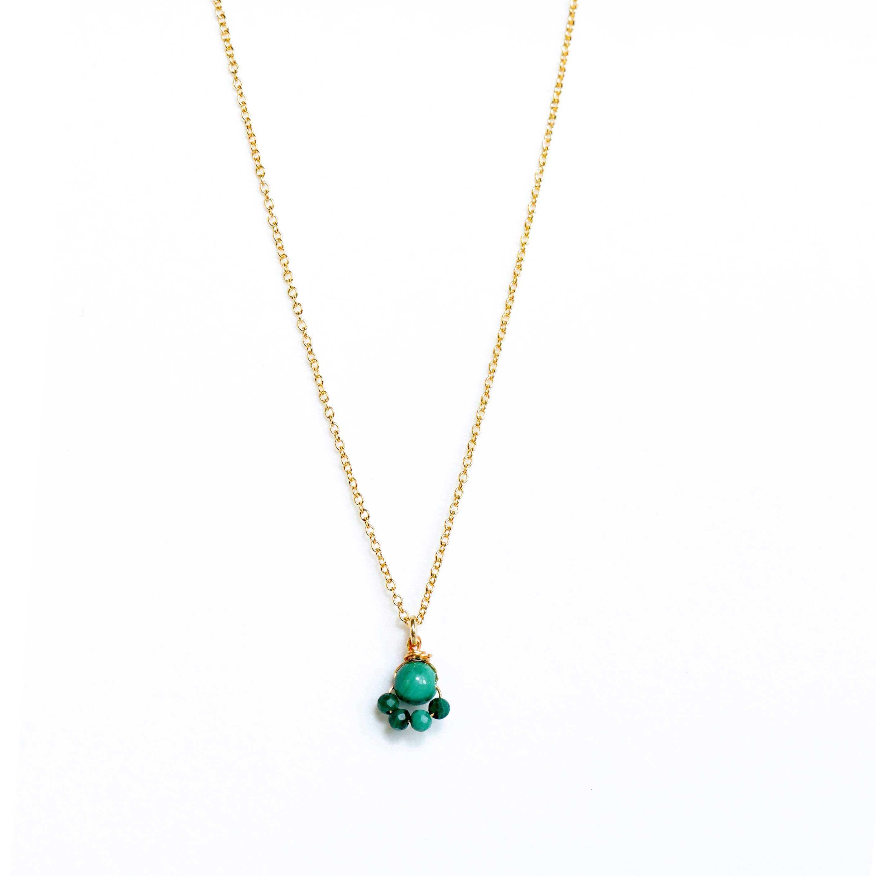 necklace with Malachite pendant