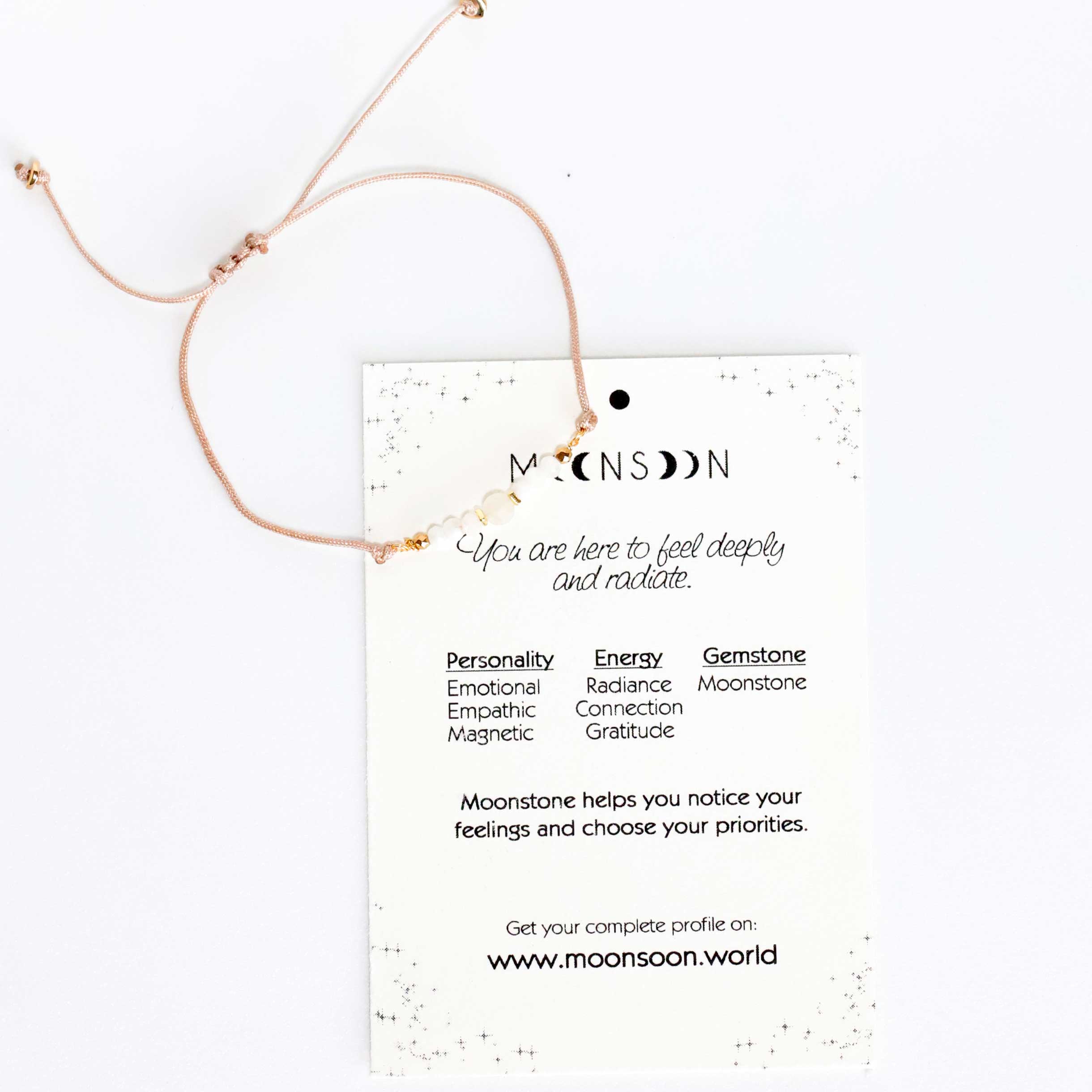 Cord Bracelet with Moonstone