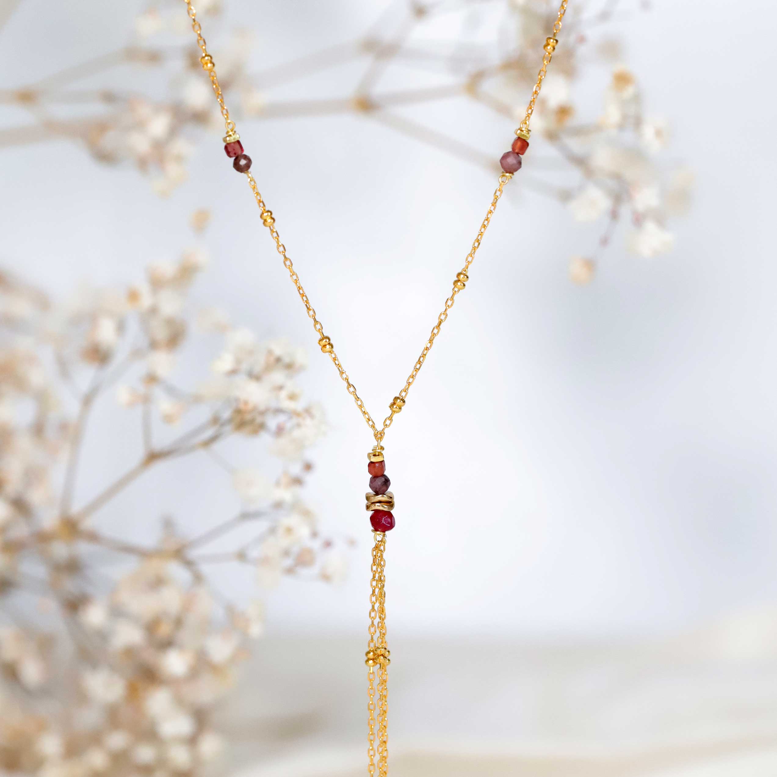 Y-necklace with Garnet