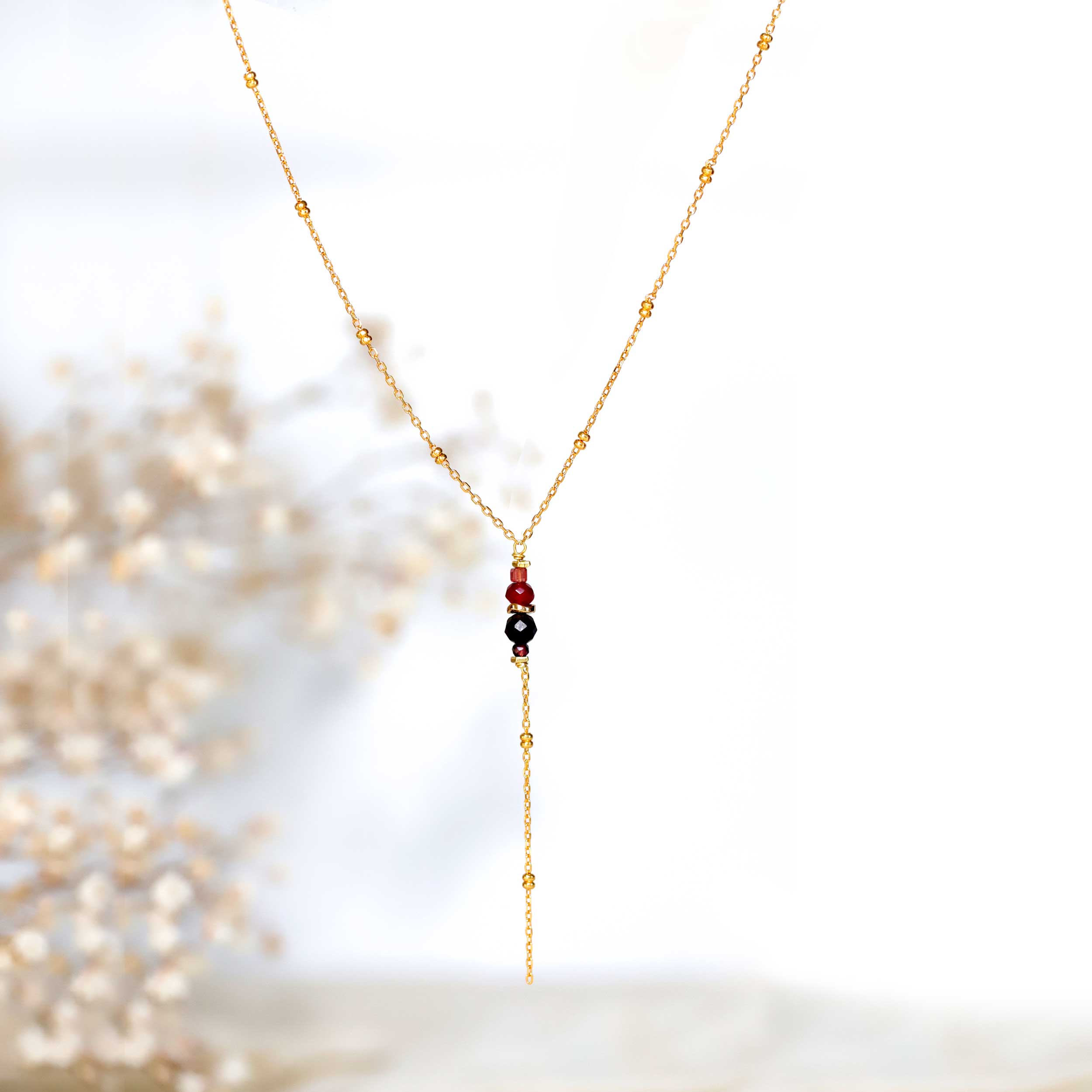 Y-necklace with Garnet