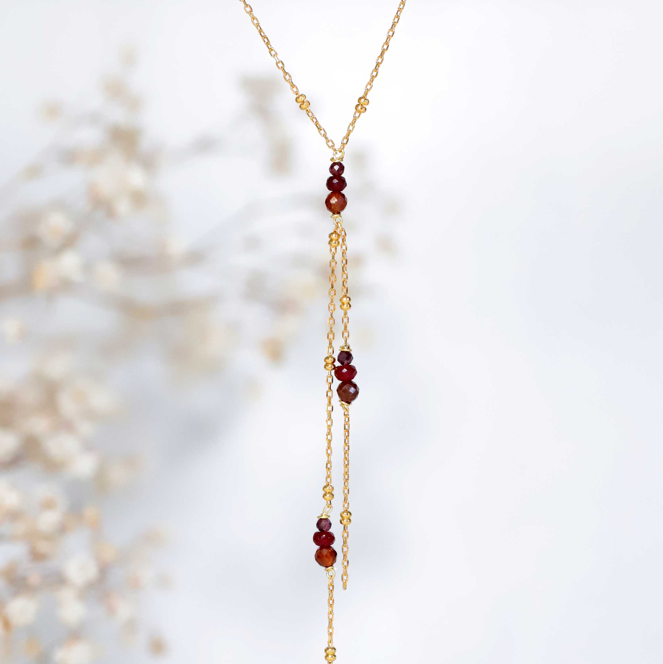 Y-necklace with Garnet