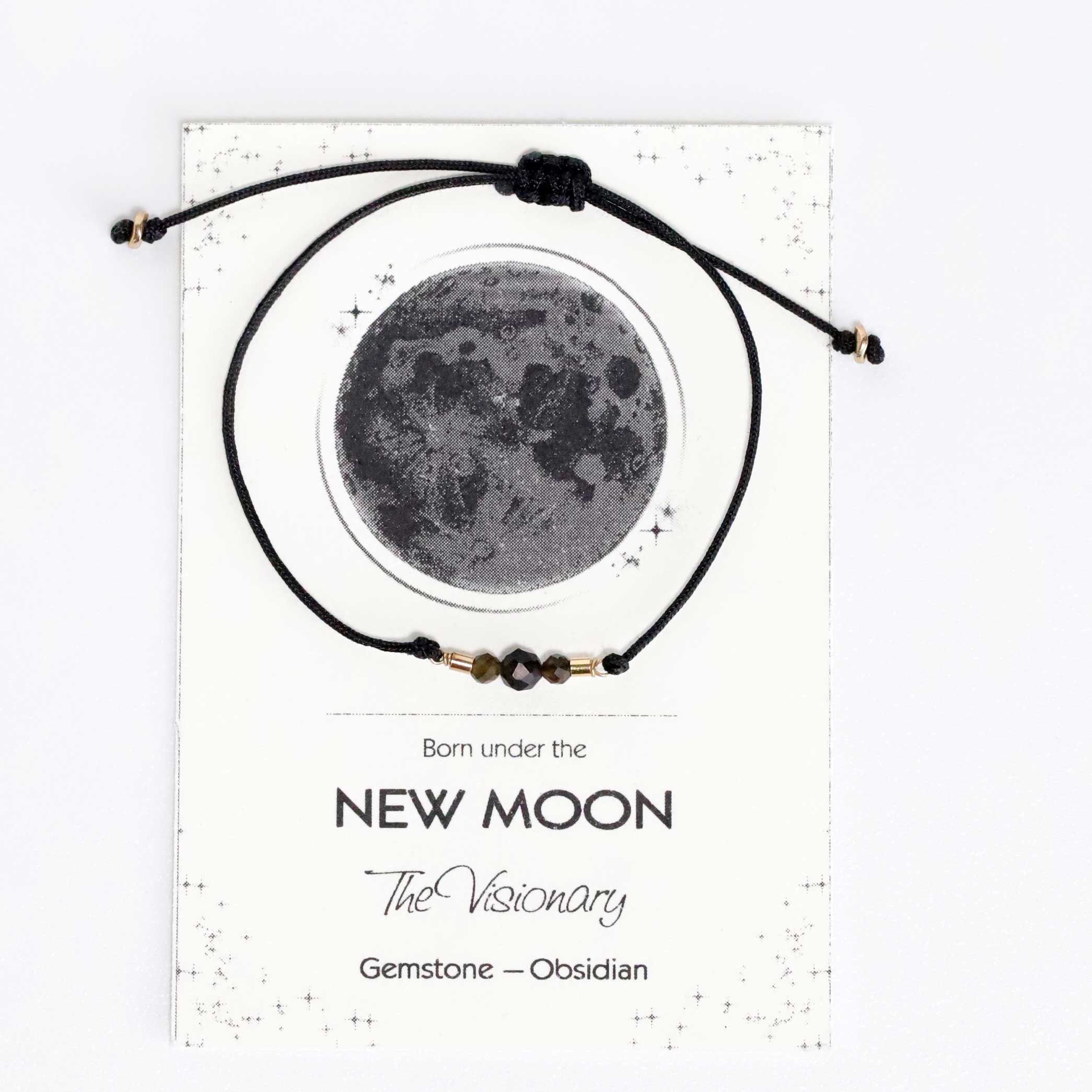 Cord Bracelet with Obsidian