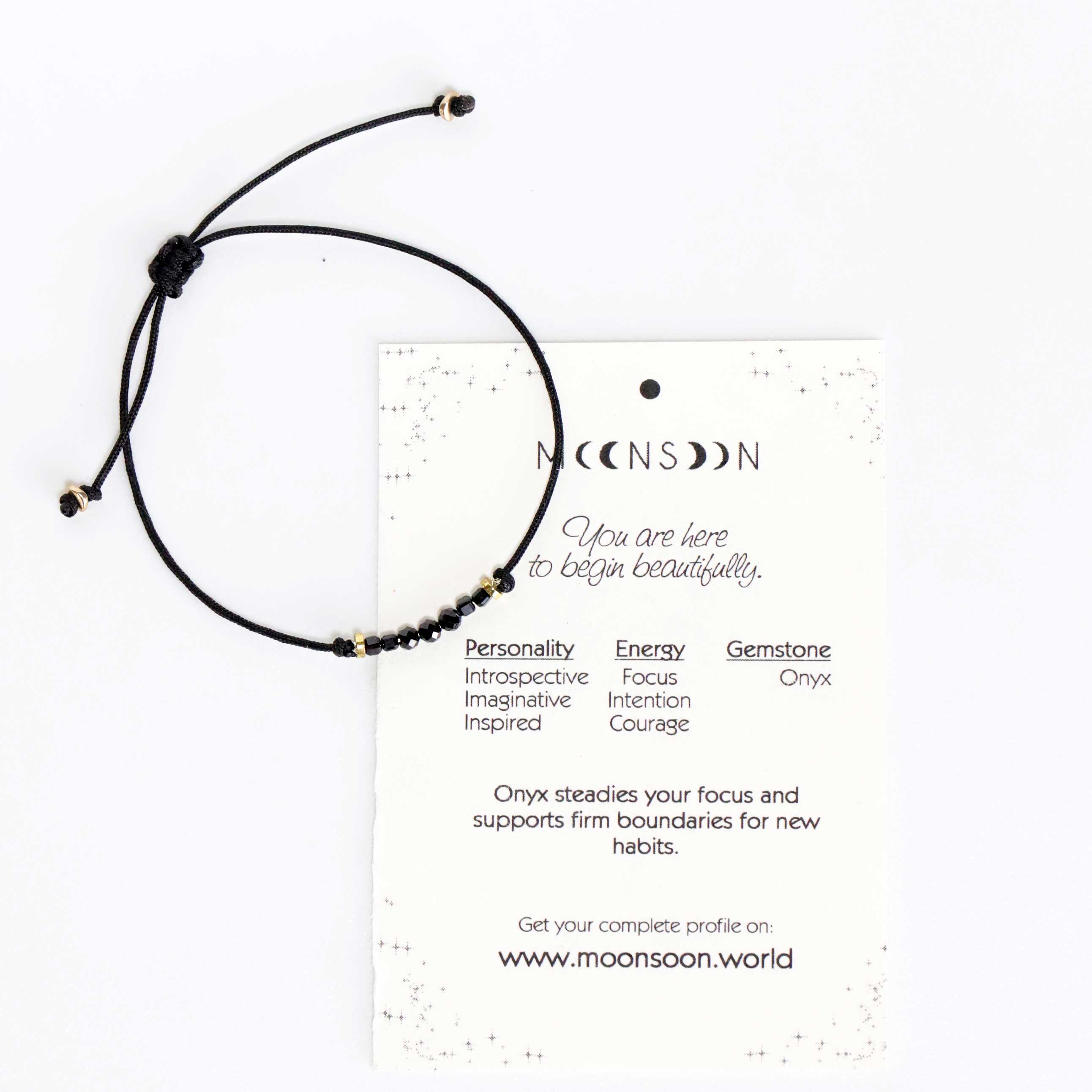Cord Bracelet with Onyx
