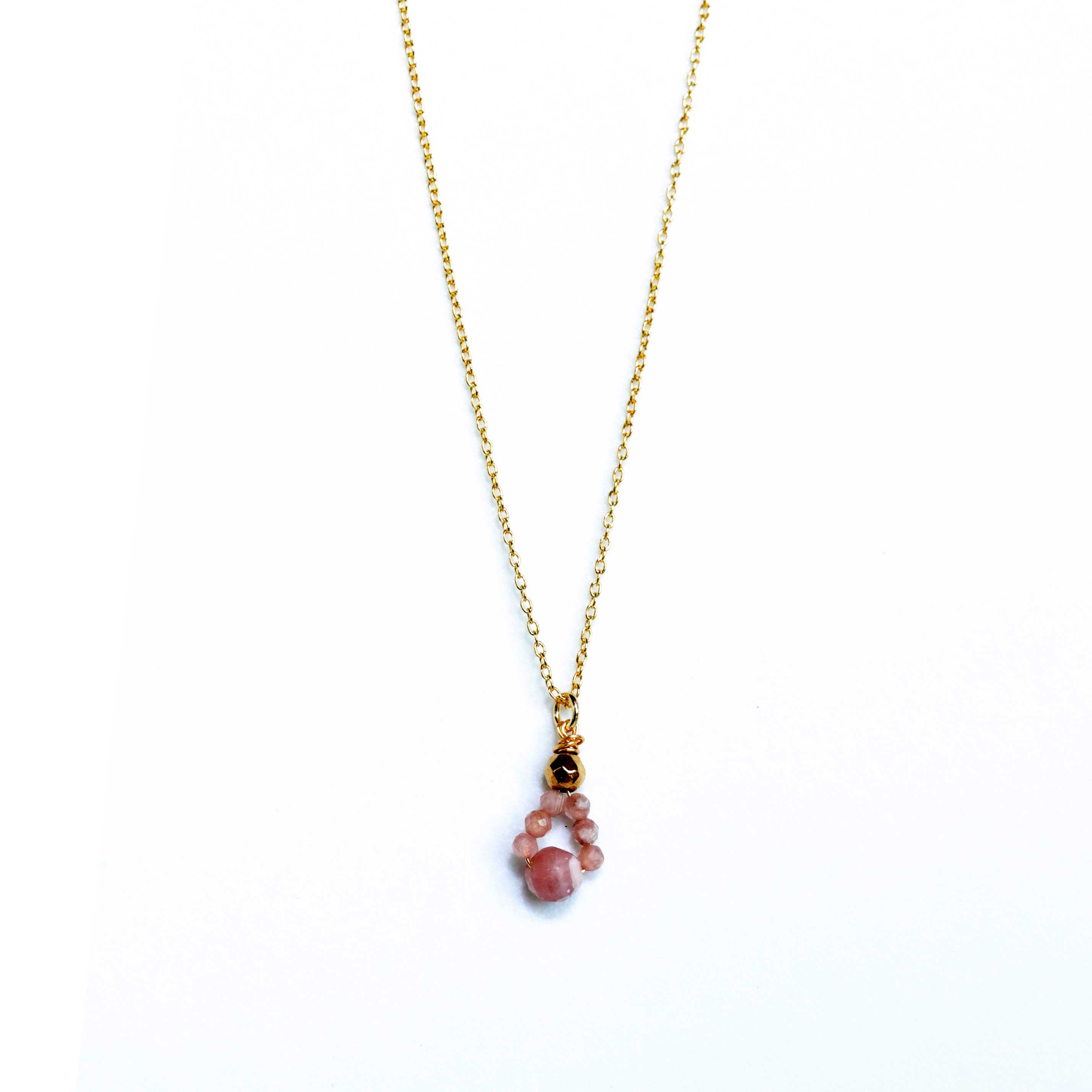 necklace with Rhodochrosite pendant