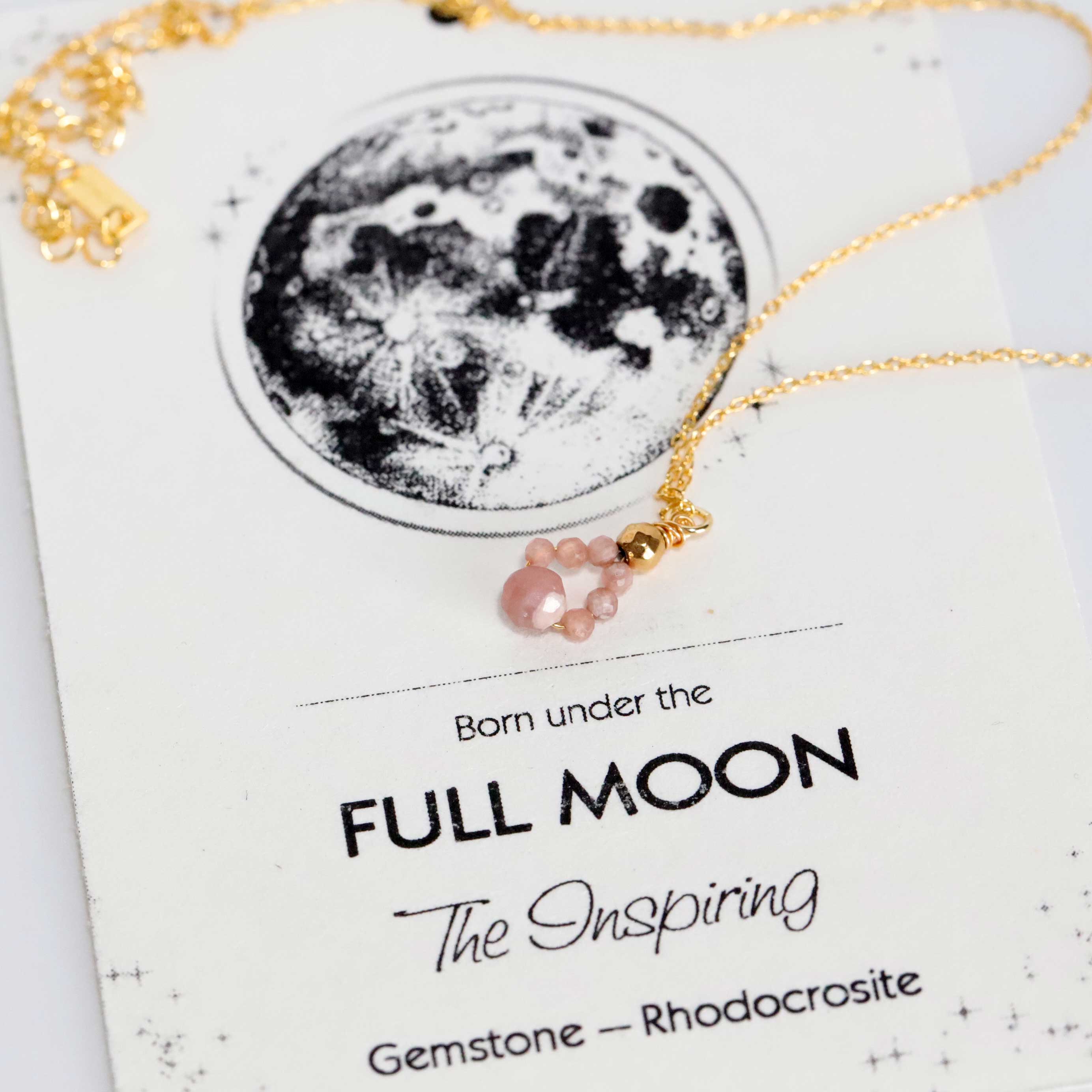 necklace with Rhodochrosite pendant