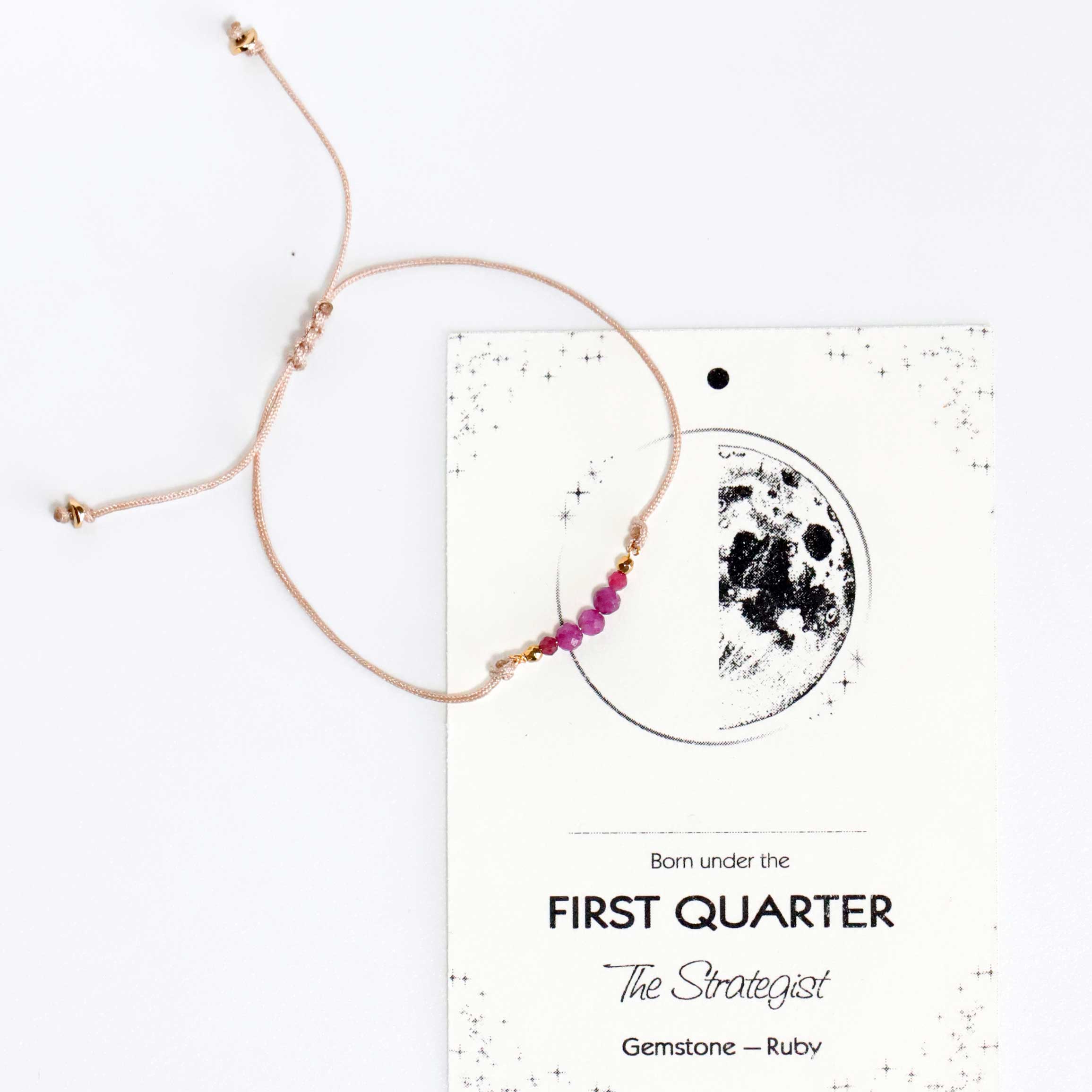 Cord Bracelet with Ruby