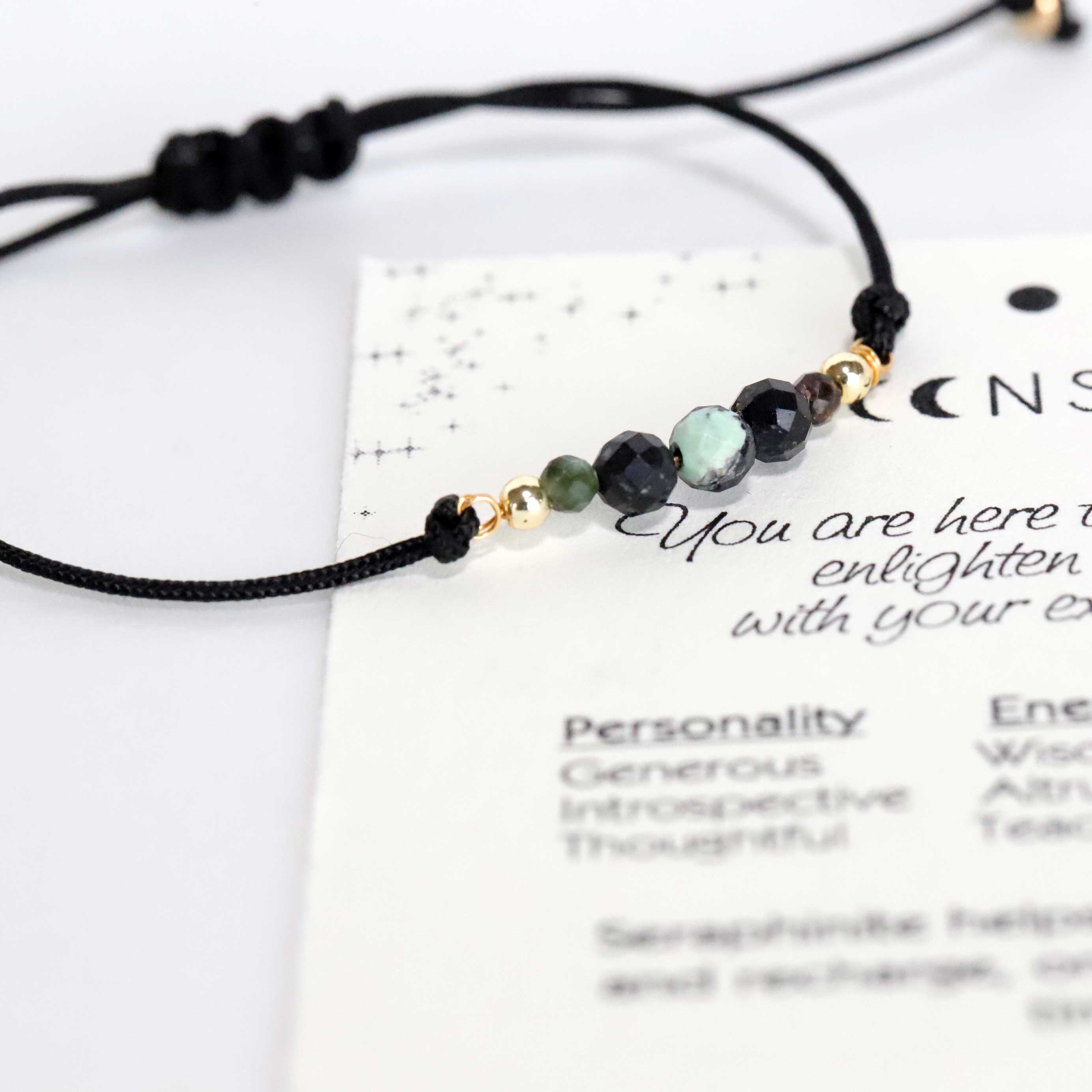 Cord Bracelet with Seraphinite