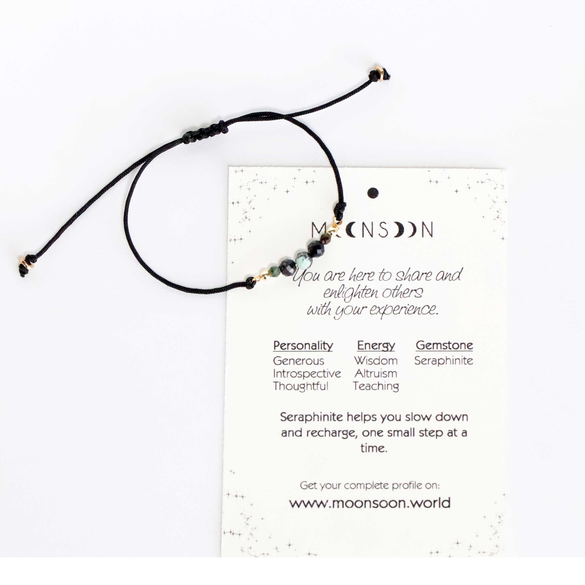 Cord Bracelet with Seraphinite