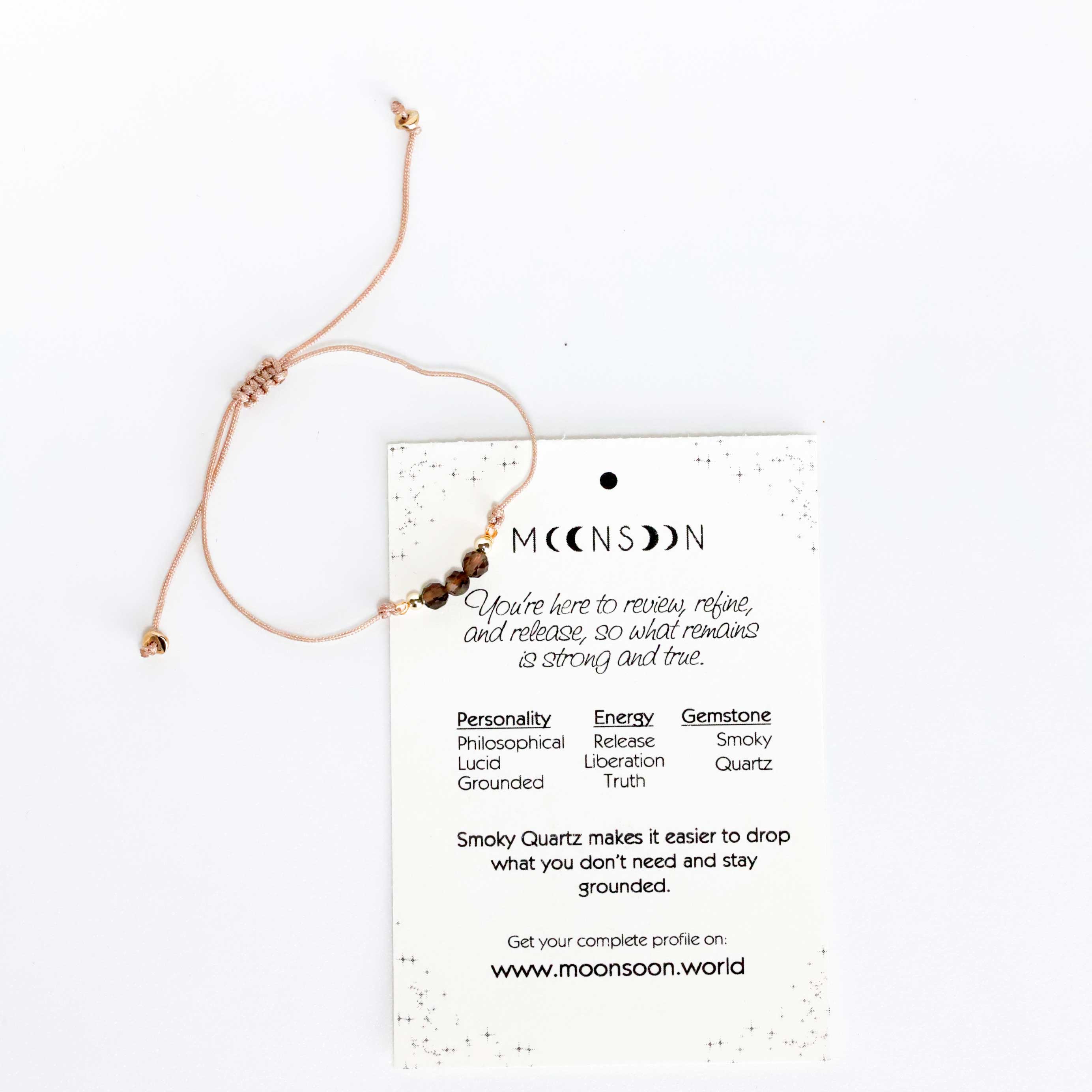 Cord Bracelet with Smoky quartz