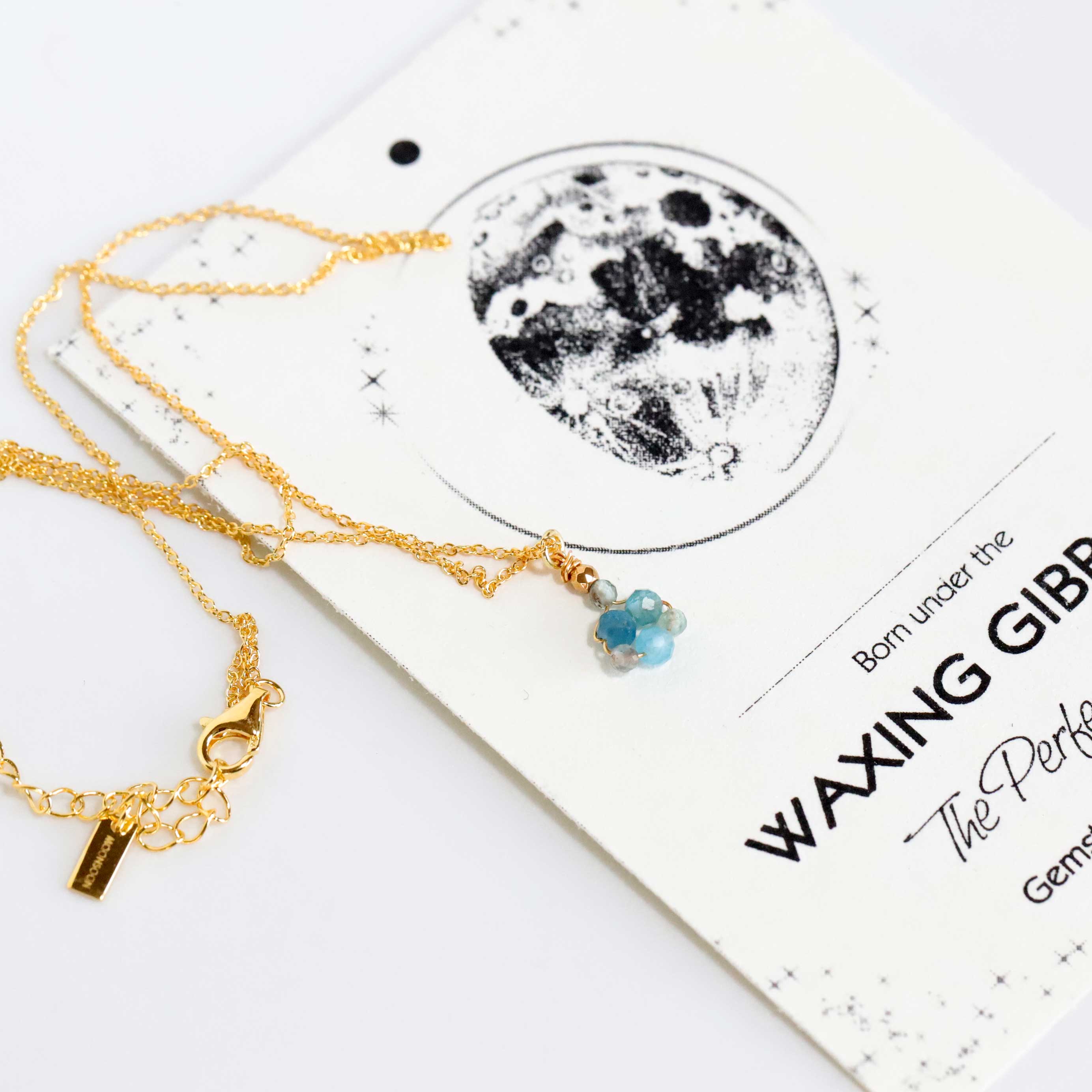 necklace with apatite pendant