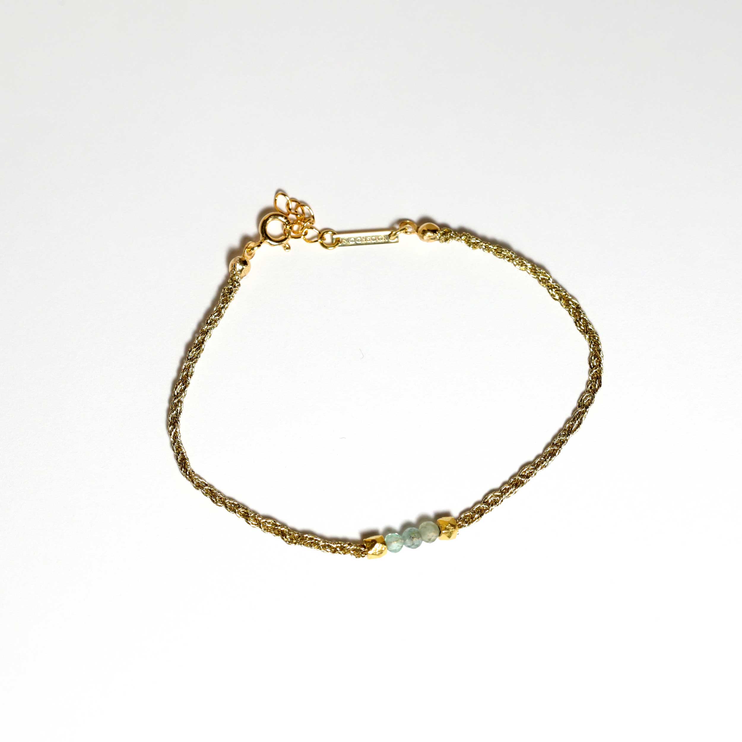 Handwoven bracelet Apatite