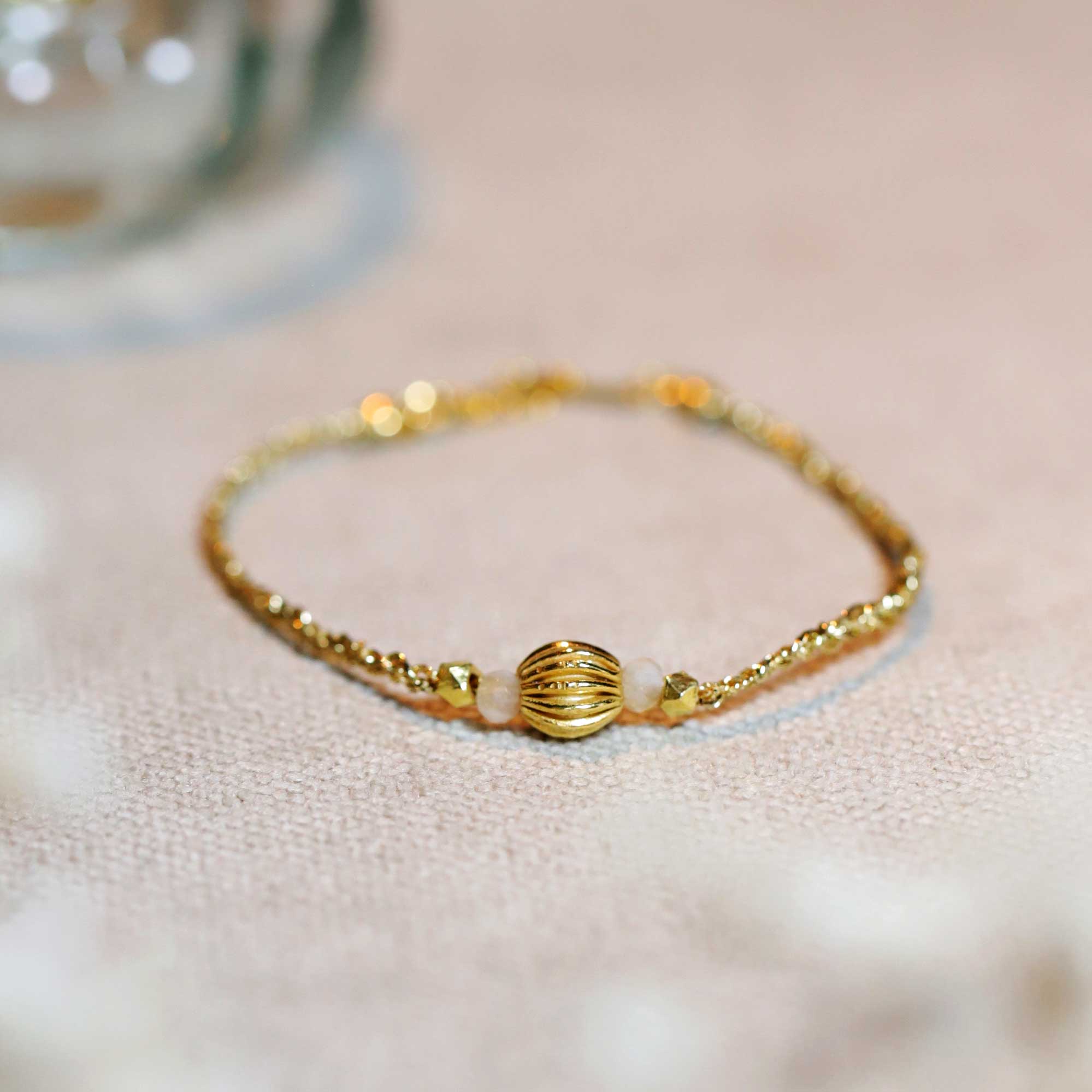 Handwoven bracelet Citrine
