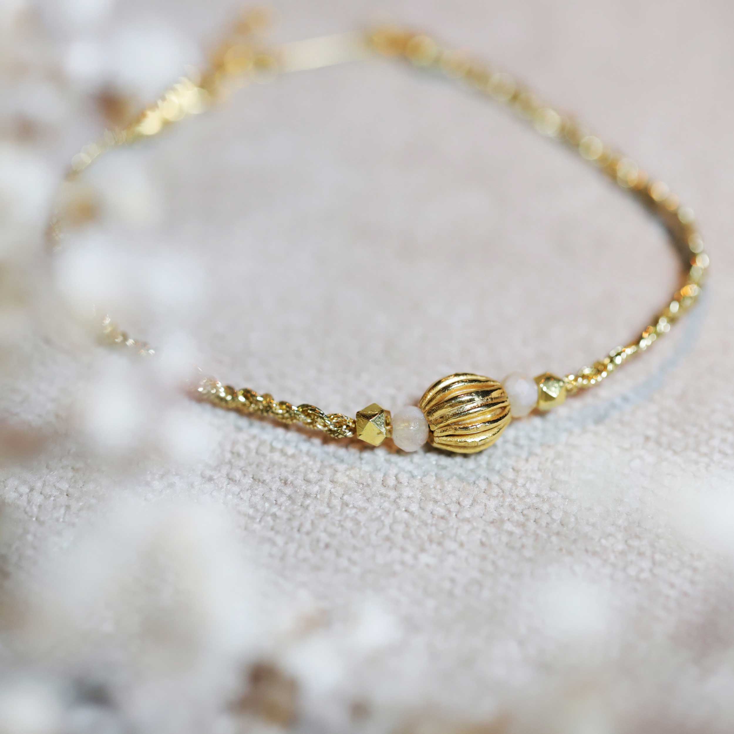 Handwoven bracelet Citrine