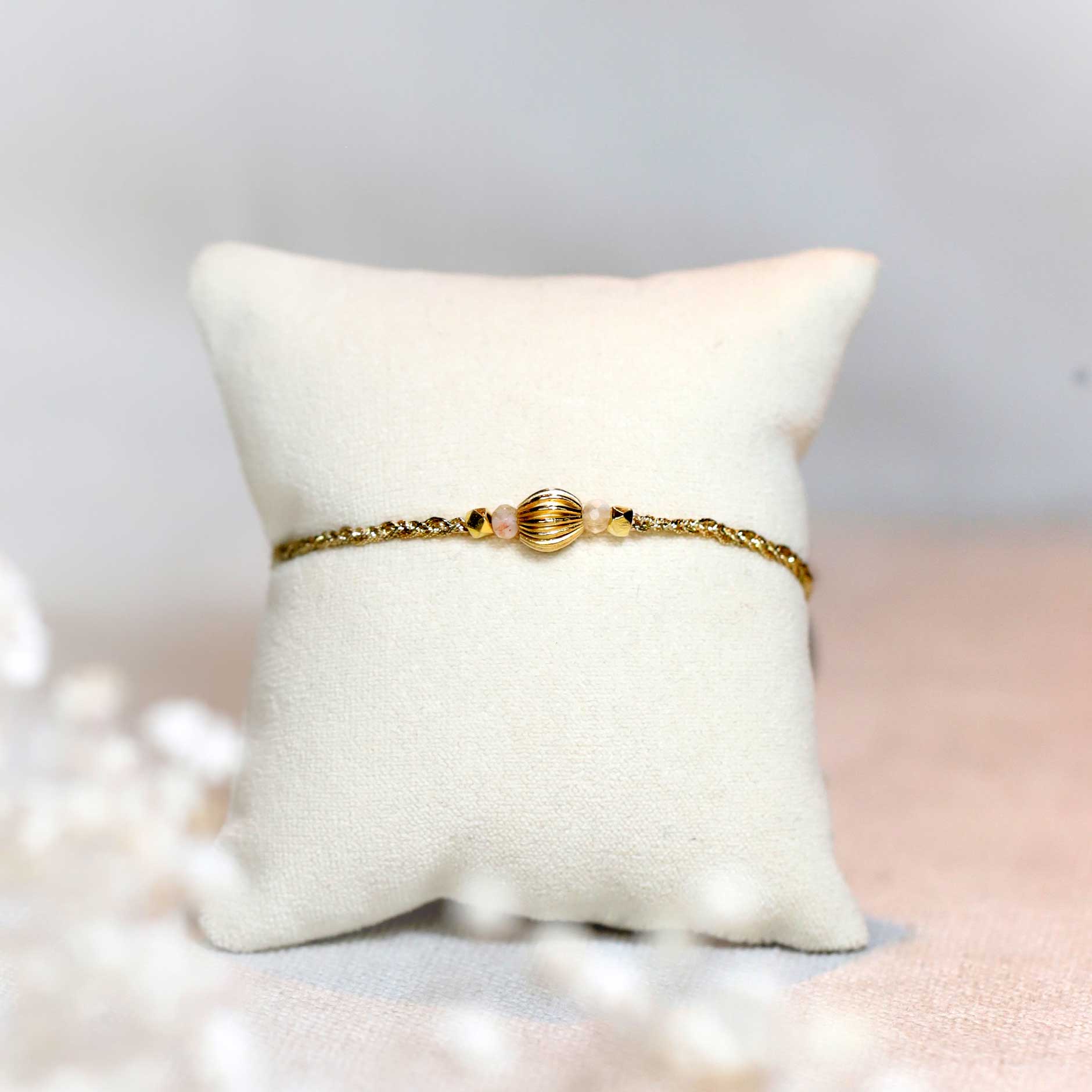 Handwoven bracelet Citrine