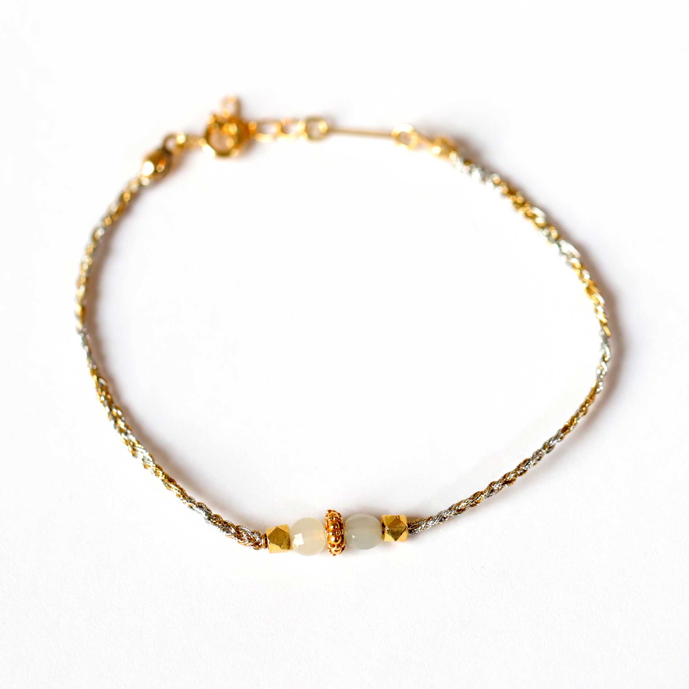 Handwoven bracelet Moonstone