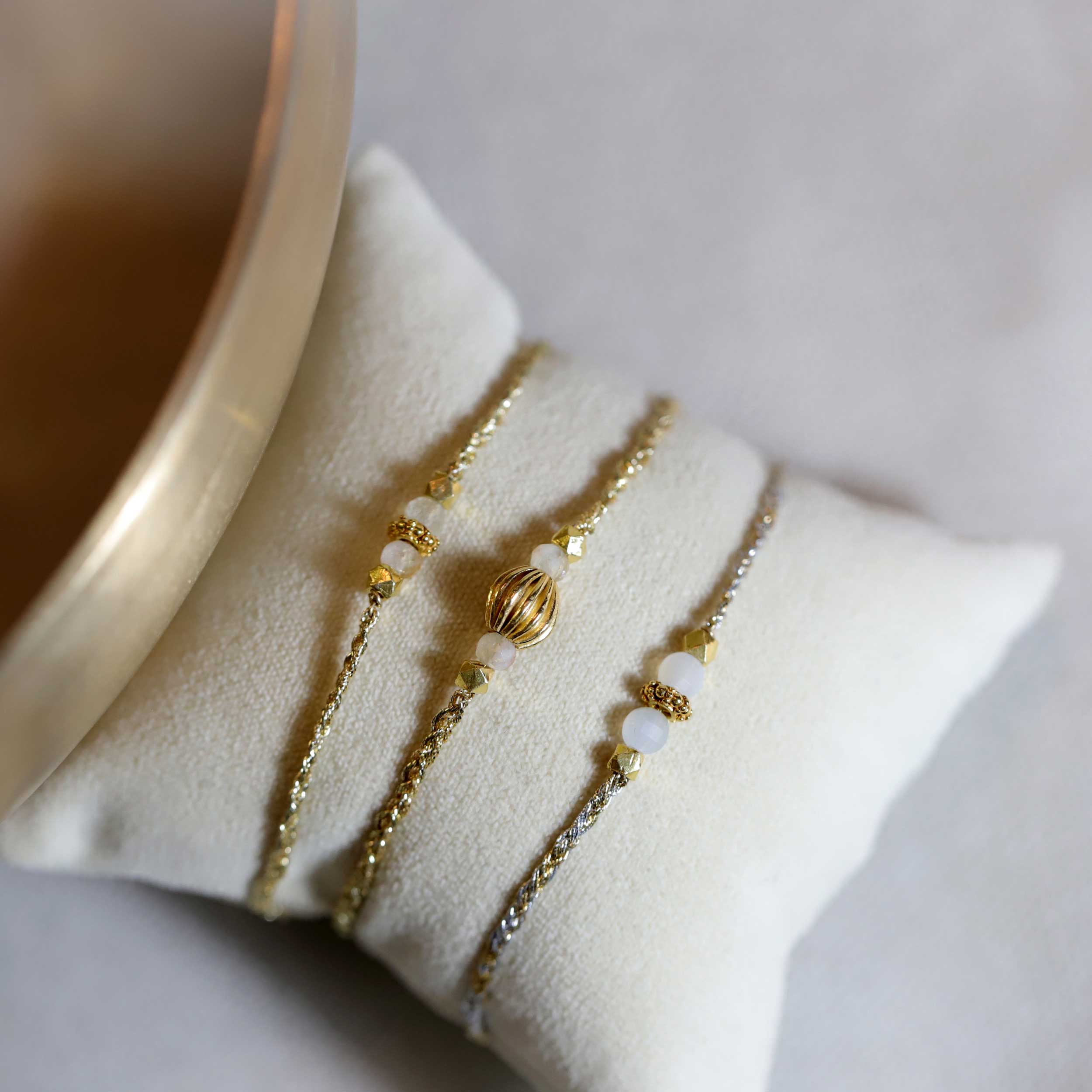 Handwoven bracelet Moonstone