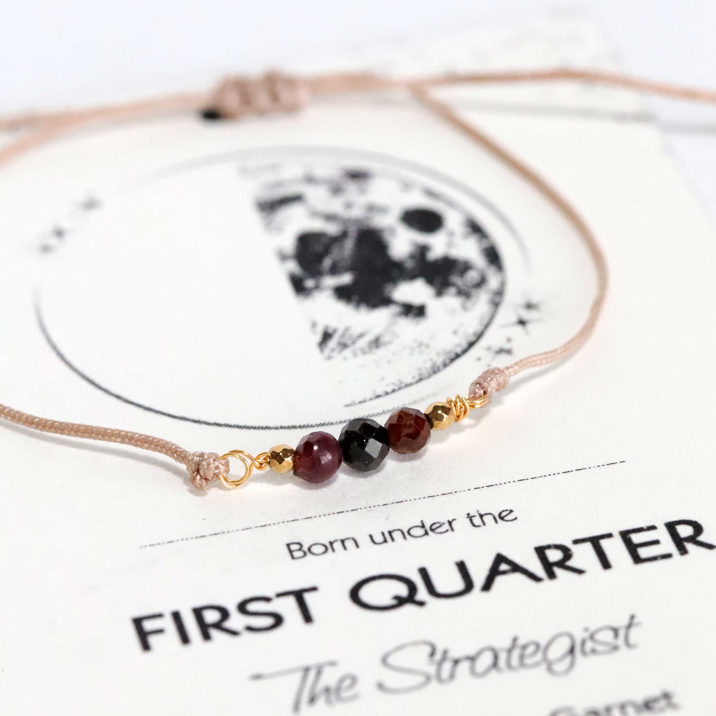 Cord Bracelet with garnet