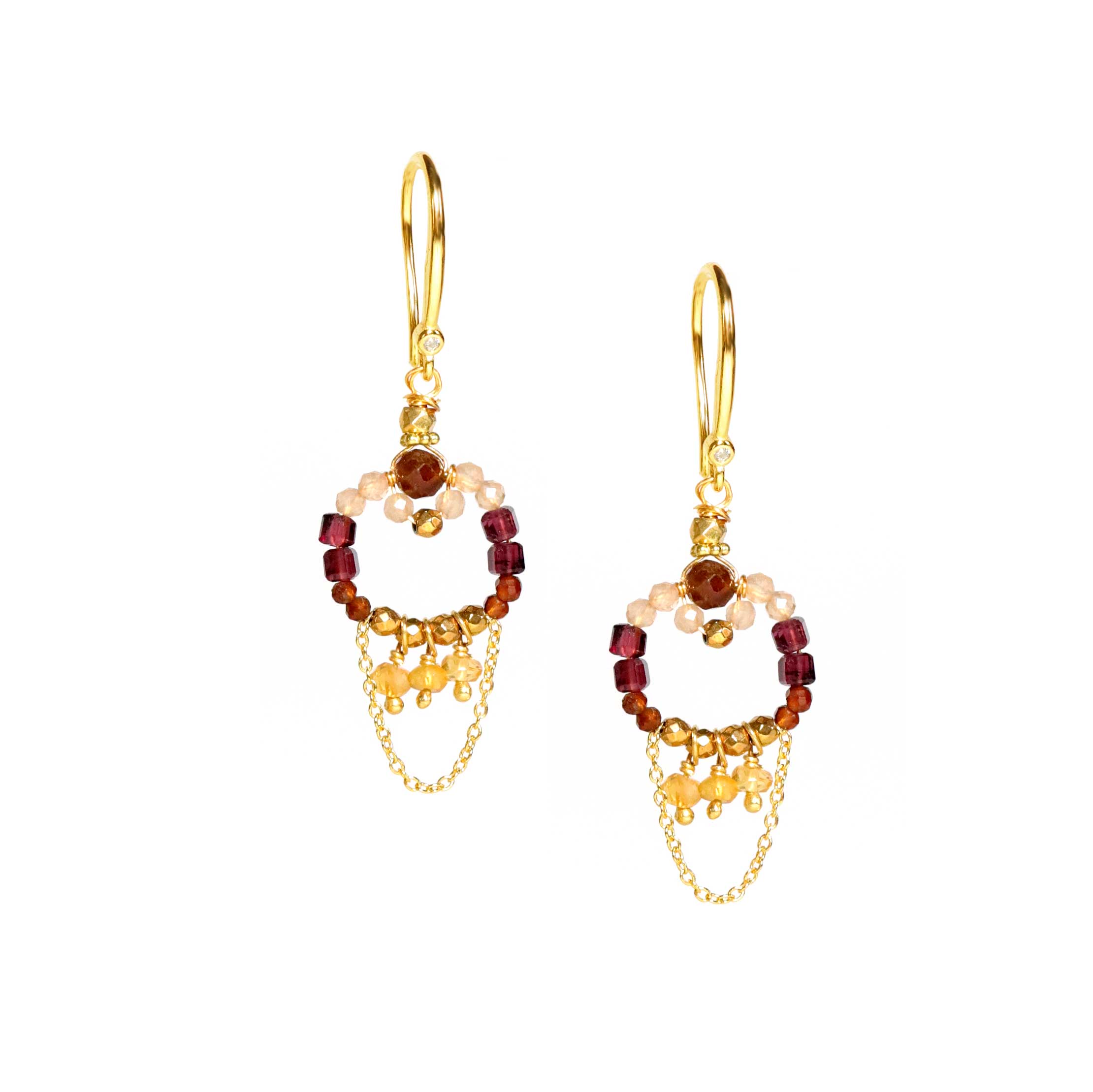 Earrings with Garnet and ruby